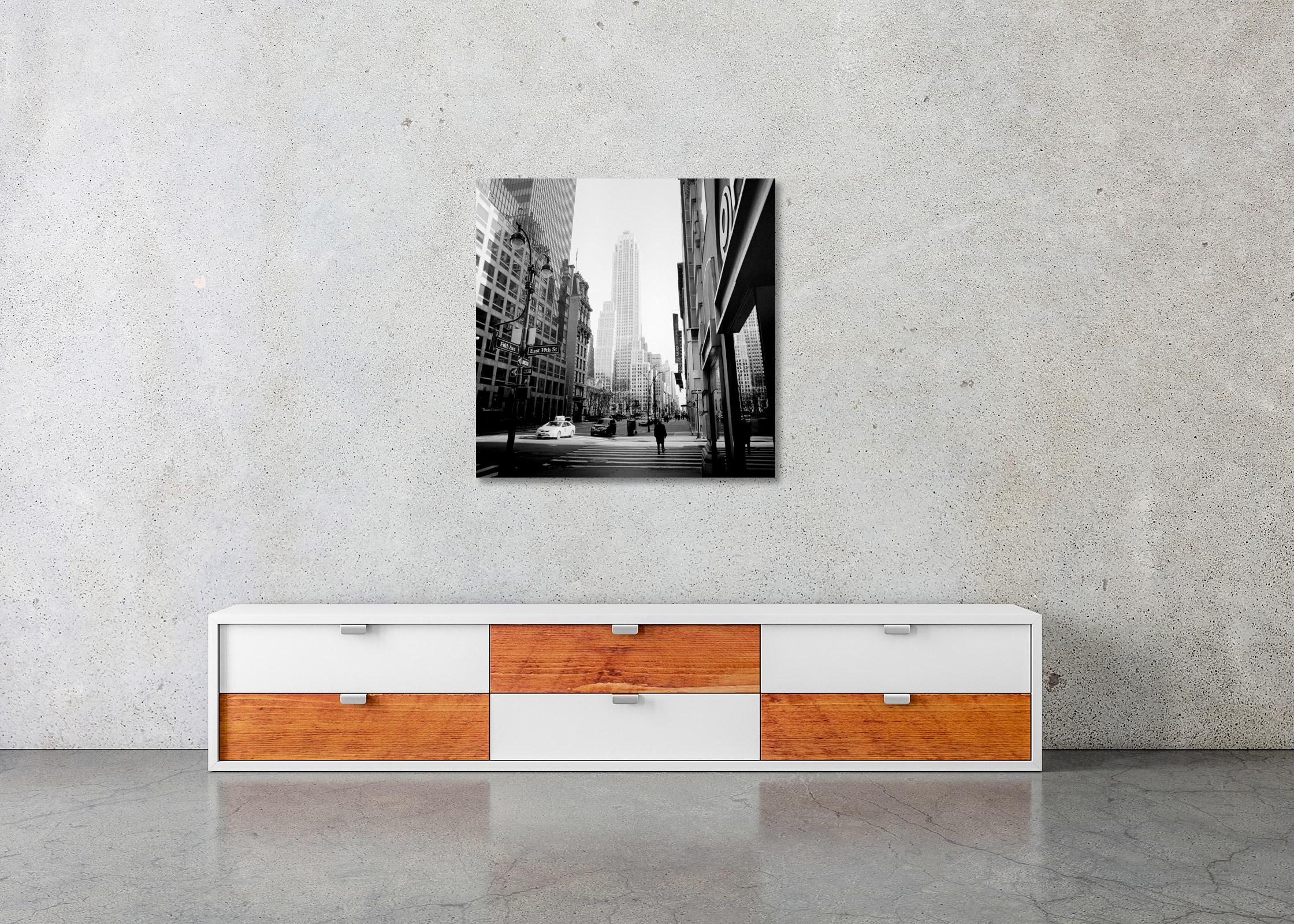 Fifth Ave East 39th St New York City USA black white art cityscape photography For Sale 2