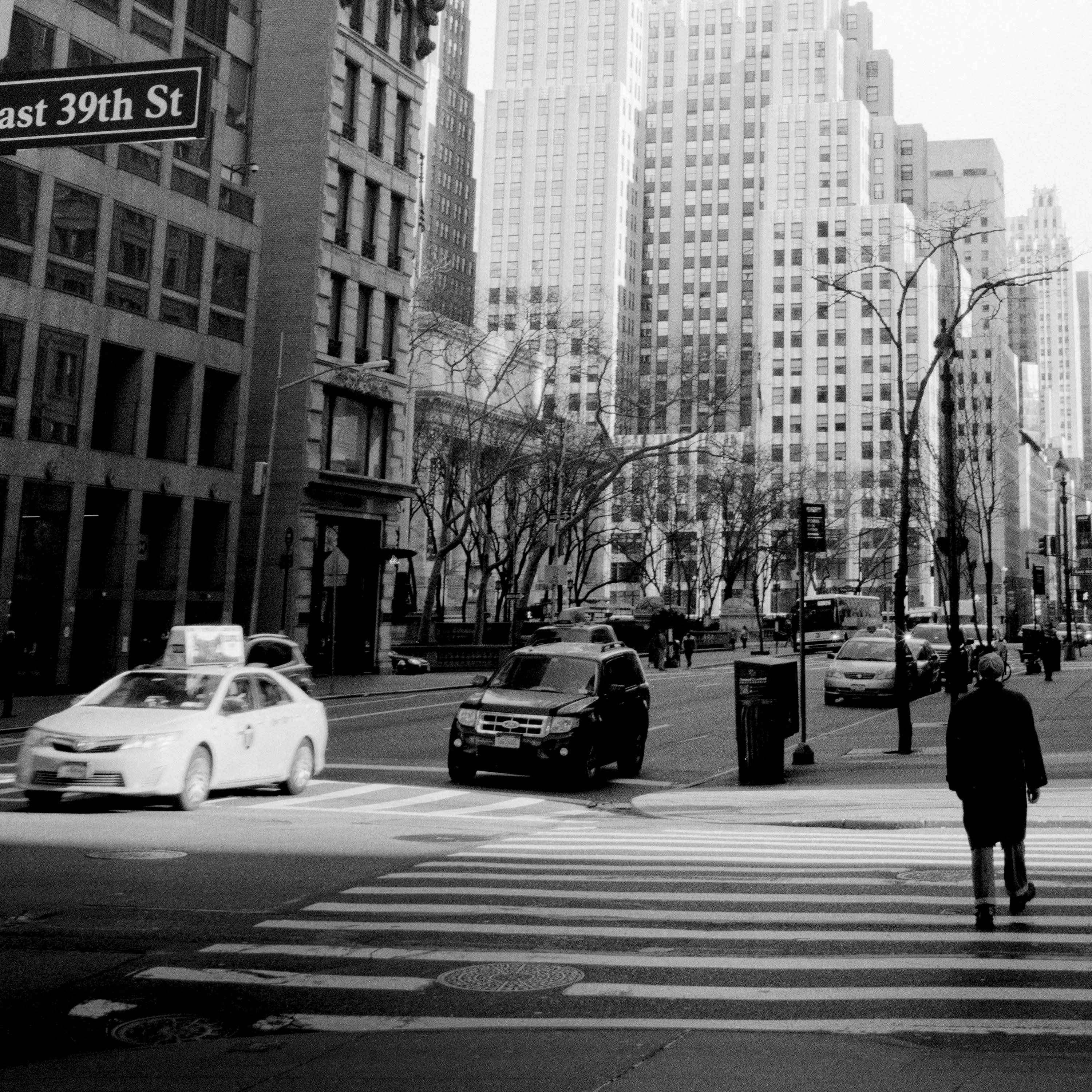 Fifth Ave East 39th St New York City USA black white art cityscape photography For Sale 4