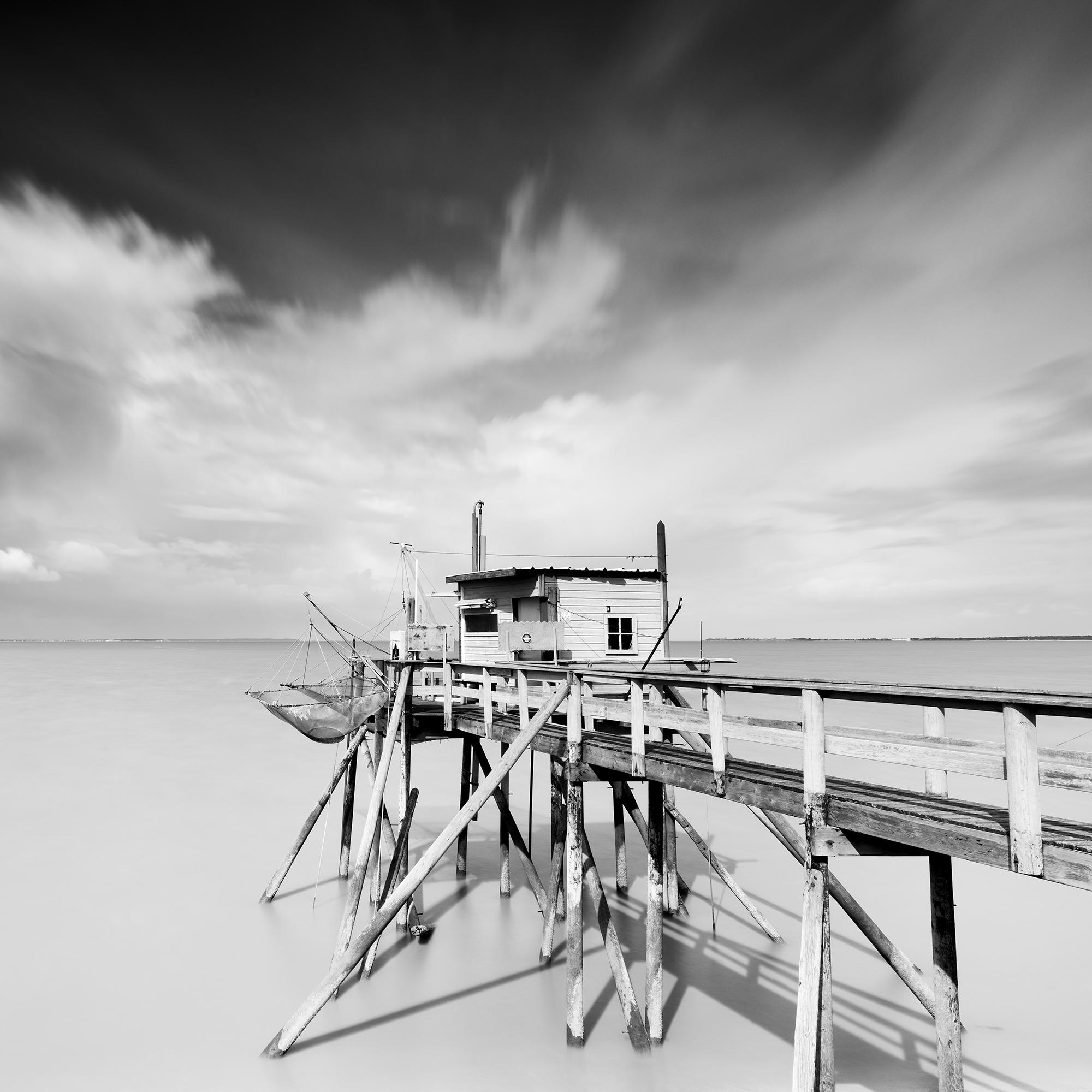 Fishing Hut on Stilts, Panorama, giant Clouds, fine art landscape photography For Sale 3
