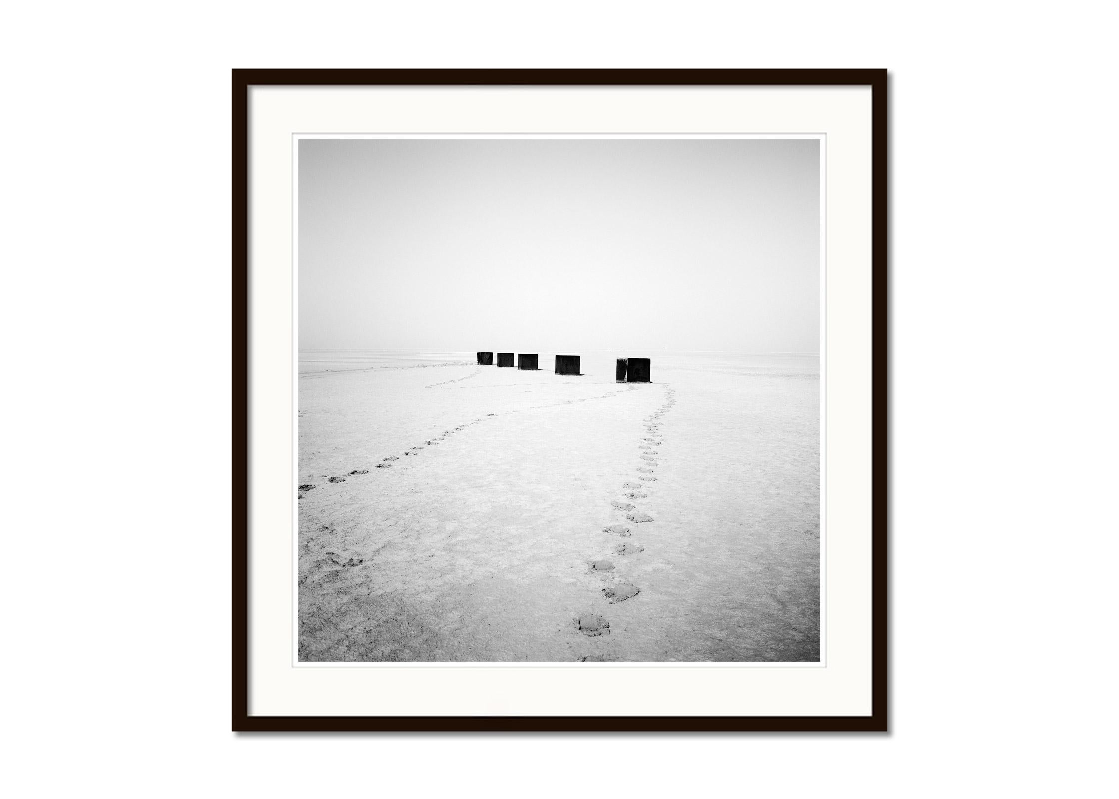 Five Squares, desert, Arizona, USA, black and white photography, art landscape - Gray Black and White Photograph by Gerald Berghammer
