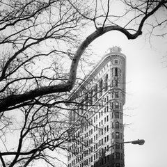Flatiron Building, New York City, USA, black and white photography, cityscape