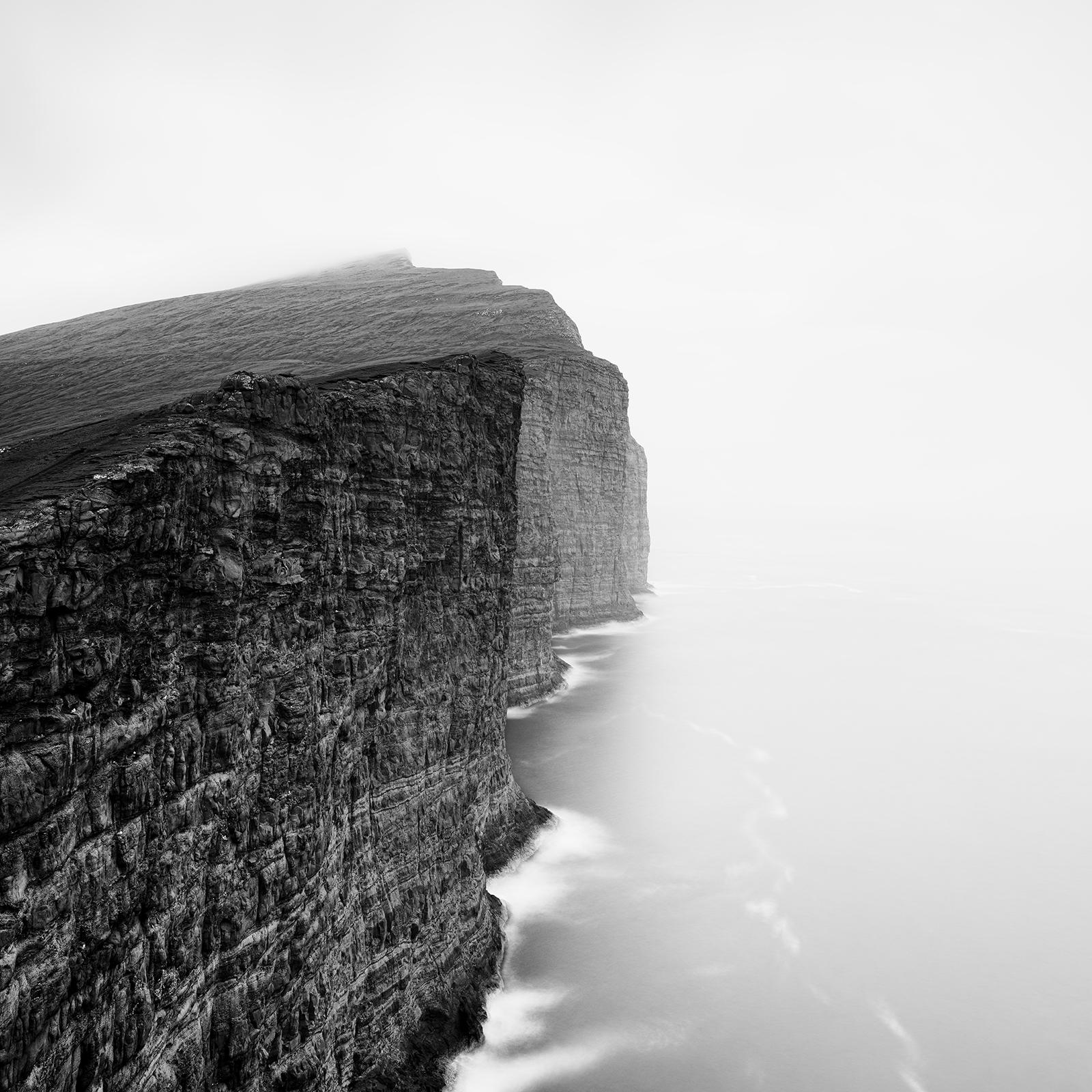 Foggy Slave Cliff, North Atlantic Ocean, Faroe Islands, landscape photography For Sale 3