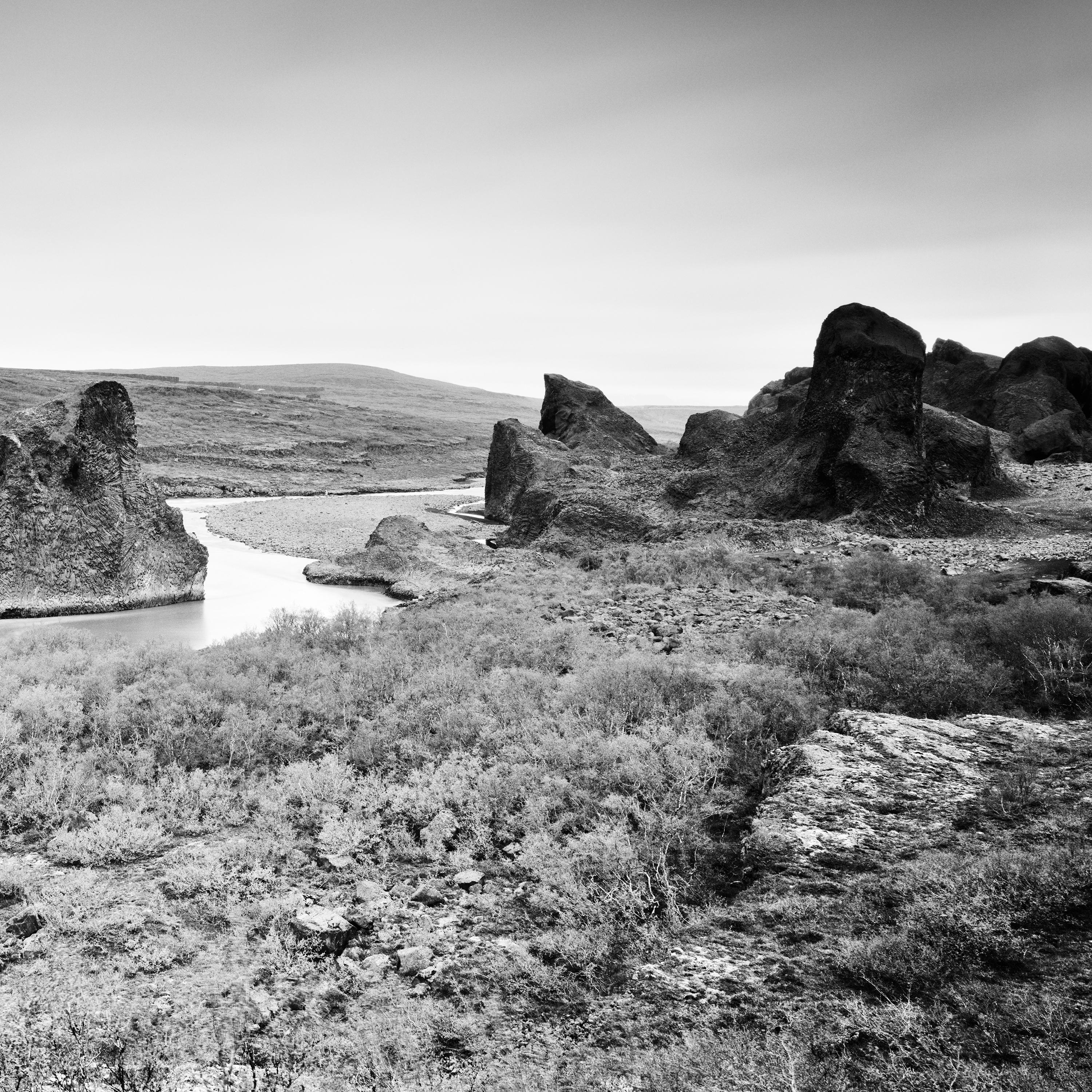 Follow Rivers, Iceland, black and white long exposure photography, landscape For Sale 4