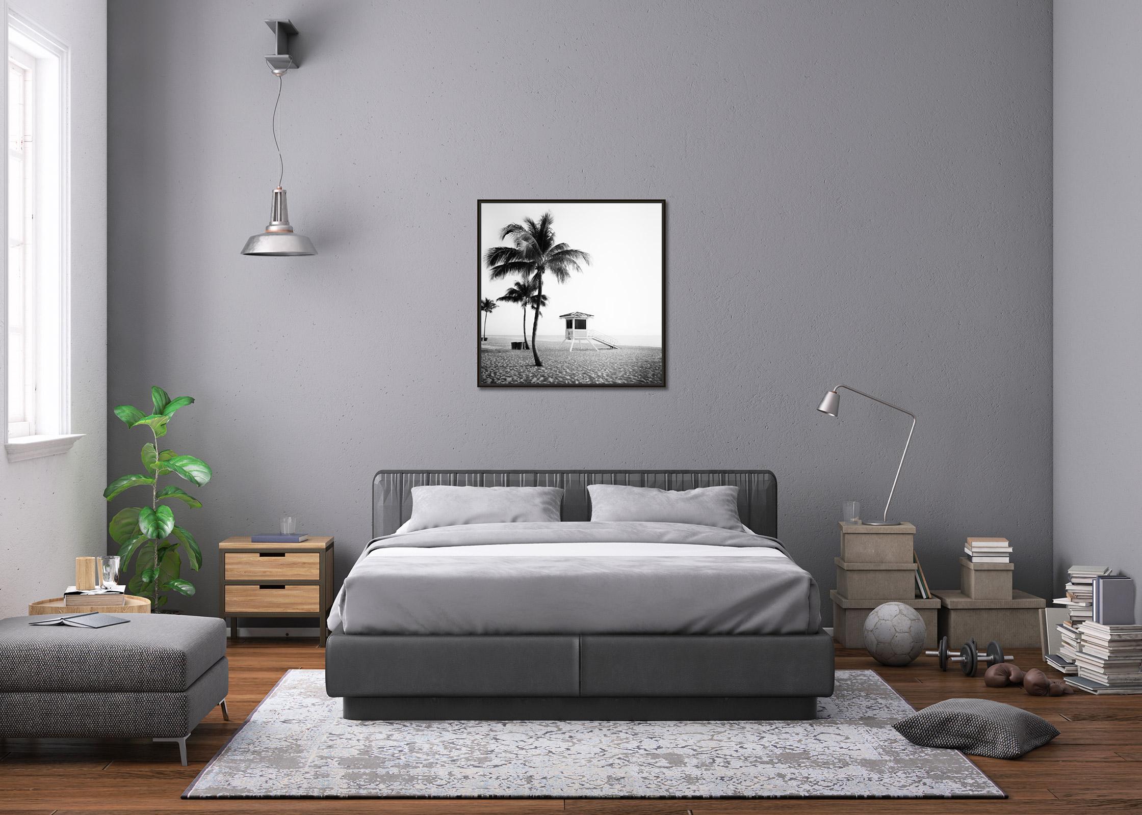 Fort Lauderdale Beach, Florida, USA, black and white art landscape photography - Gray Black and White Photograph by Gerald Berghammer