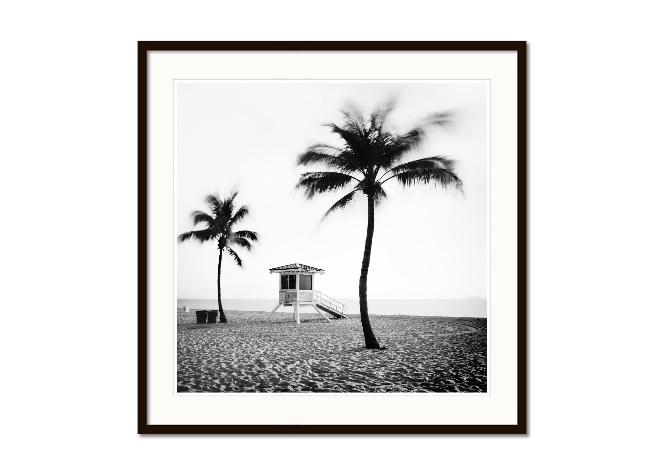 Fort Lauderdale Beach, Florida, USA, black & white art landscape photography - Gray Black and White Photograph by Gerald Berghammer