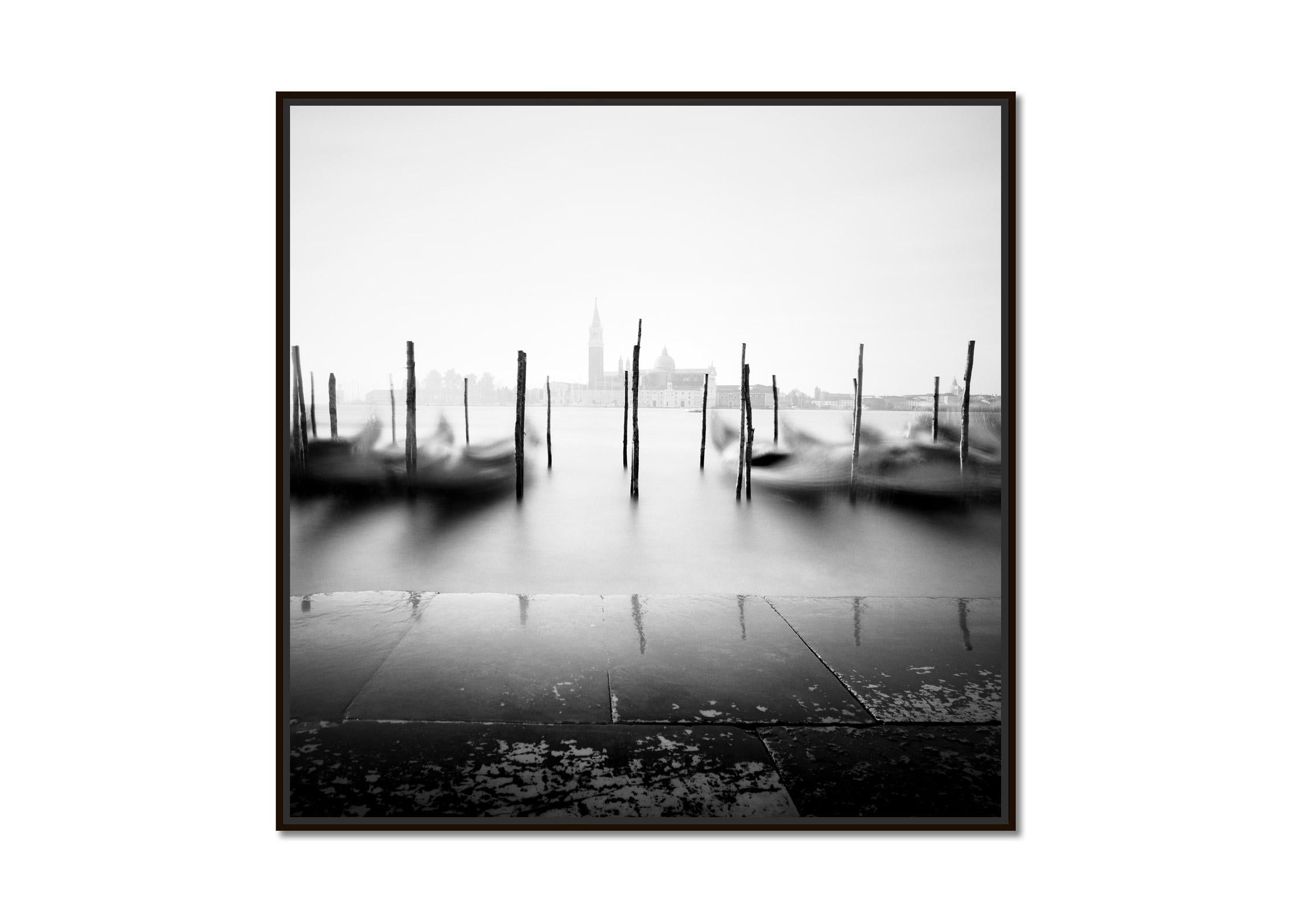 Free Space, Basilica, Gondola, Venice, black and white photography, landscape - Photograph by Gerald Berghammer