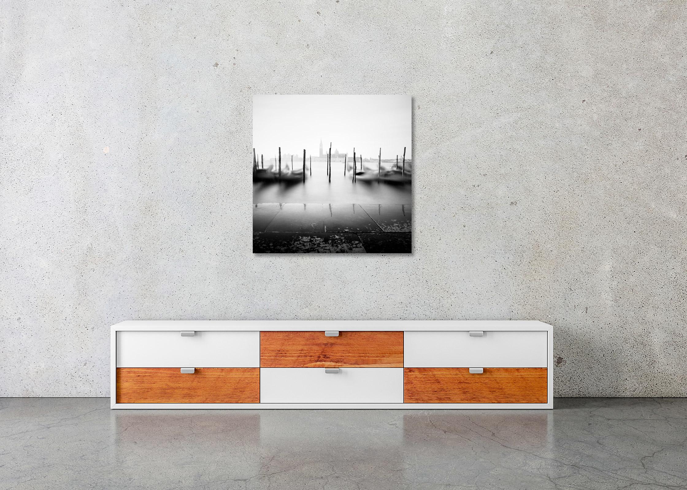 Free Space, Basilica, Gondola, Venice, black and white photography, landscape For Sale 2