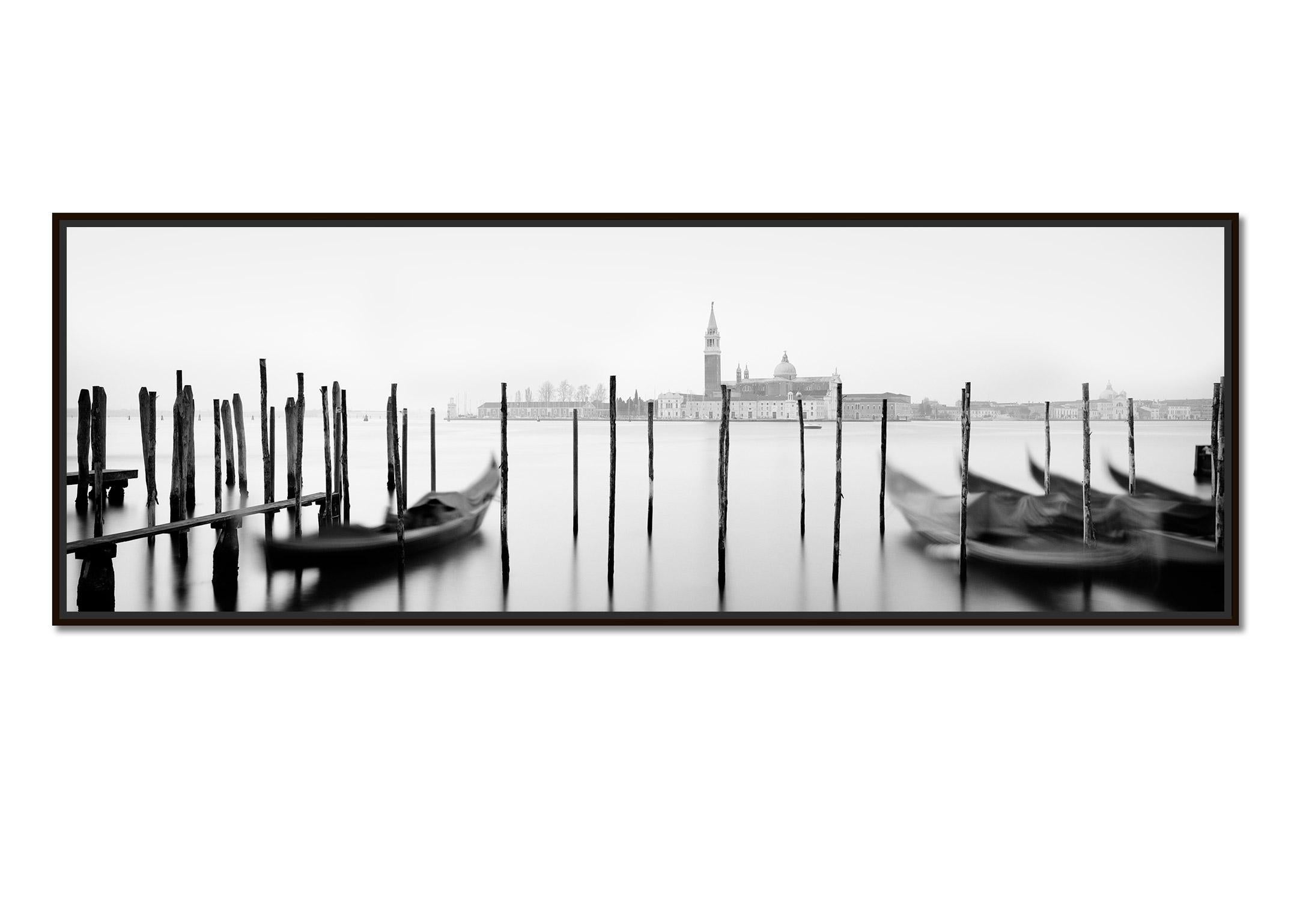 Free Space Panorama, Gondola, Venice, black & white, landscape photography print - Photograph by Gerald Berghammer