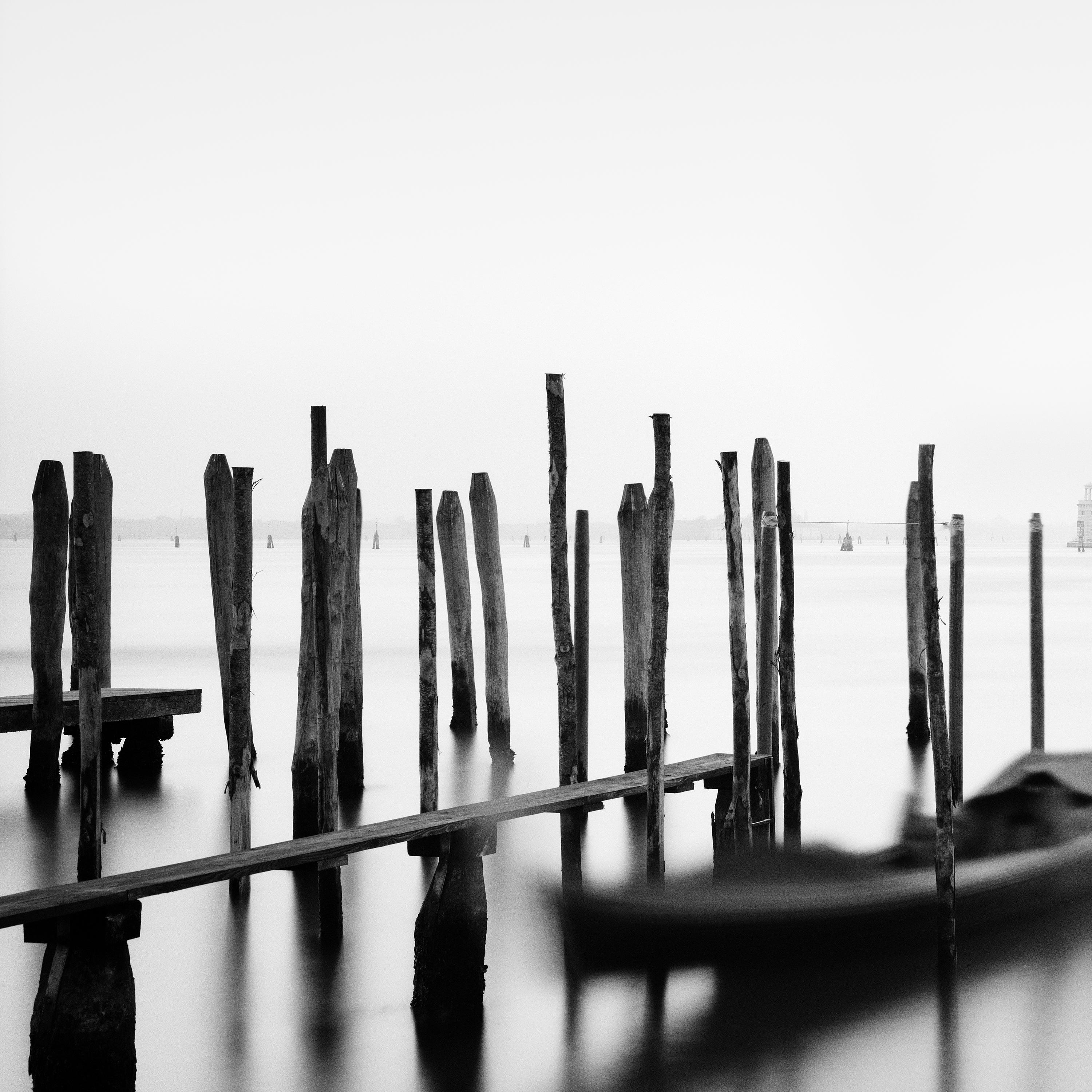 Free Space Panorama, Gondola, Venice, black & white, landscape photography print For Sale 3