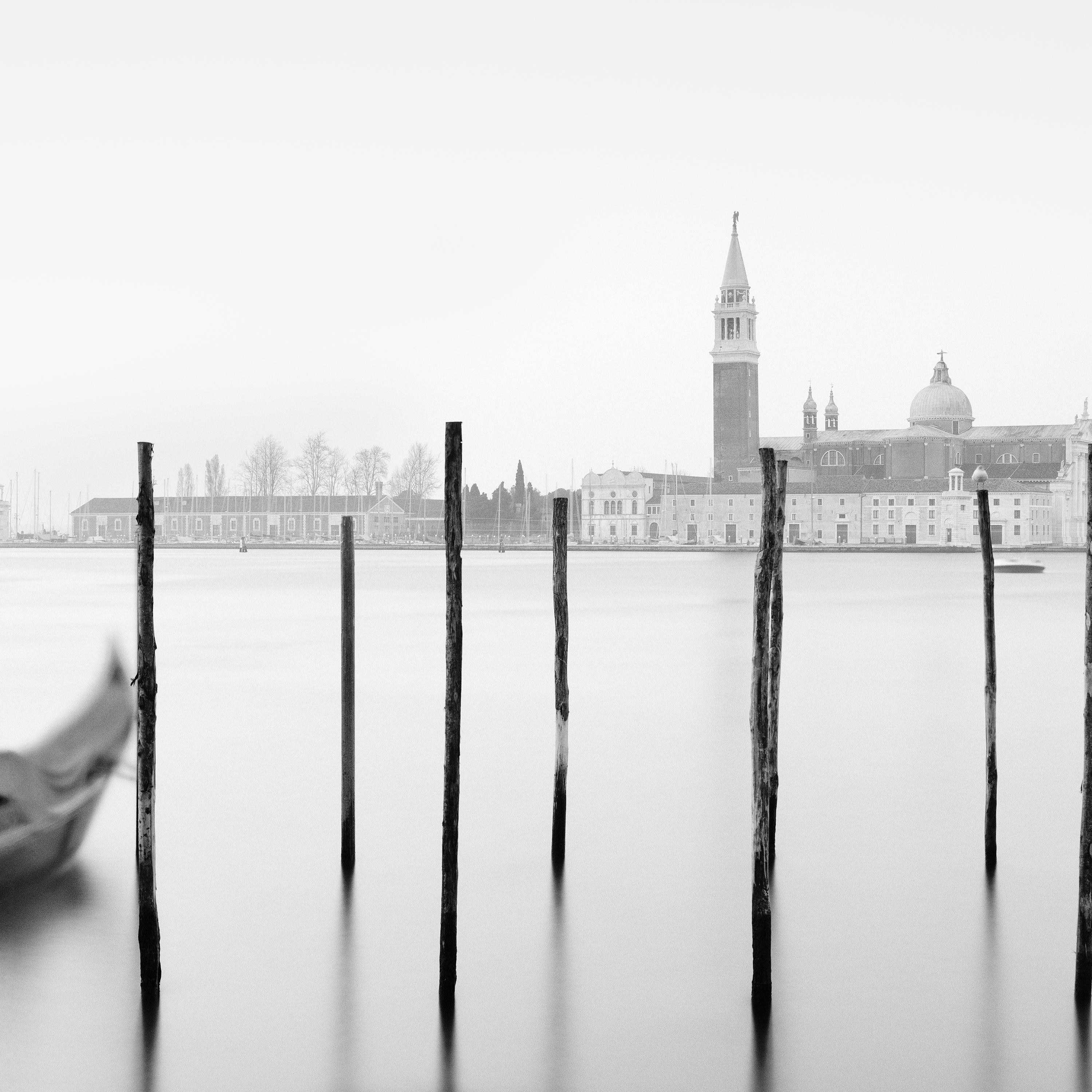 Free Space Panorama, Gondola, Venice, black & white, landscape photography print For Sale 4