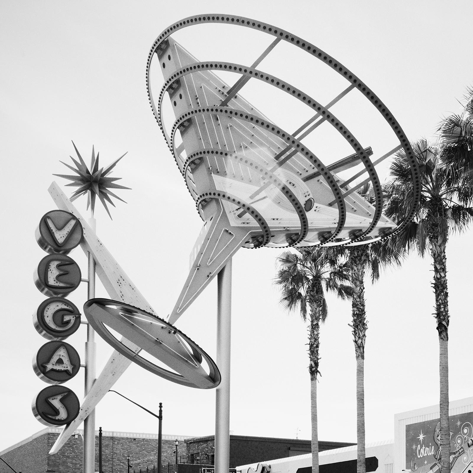 Fremont East District, Las Vegas, USA, black and white photography, landscape  For Sale 3