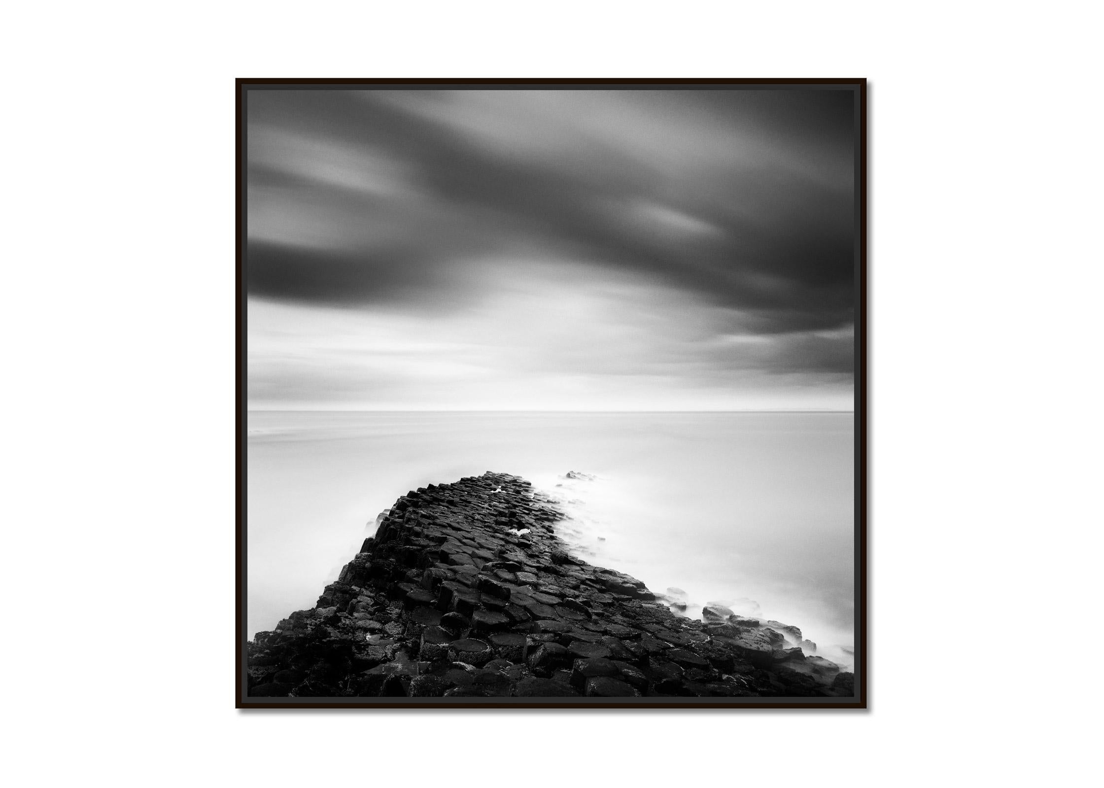 Giants Causeway, Coast, Ireland, black and white fine art landscape photography - Photograph by Gerald Berghammer