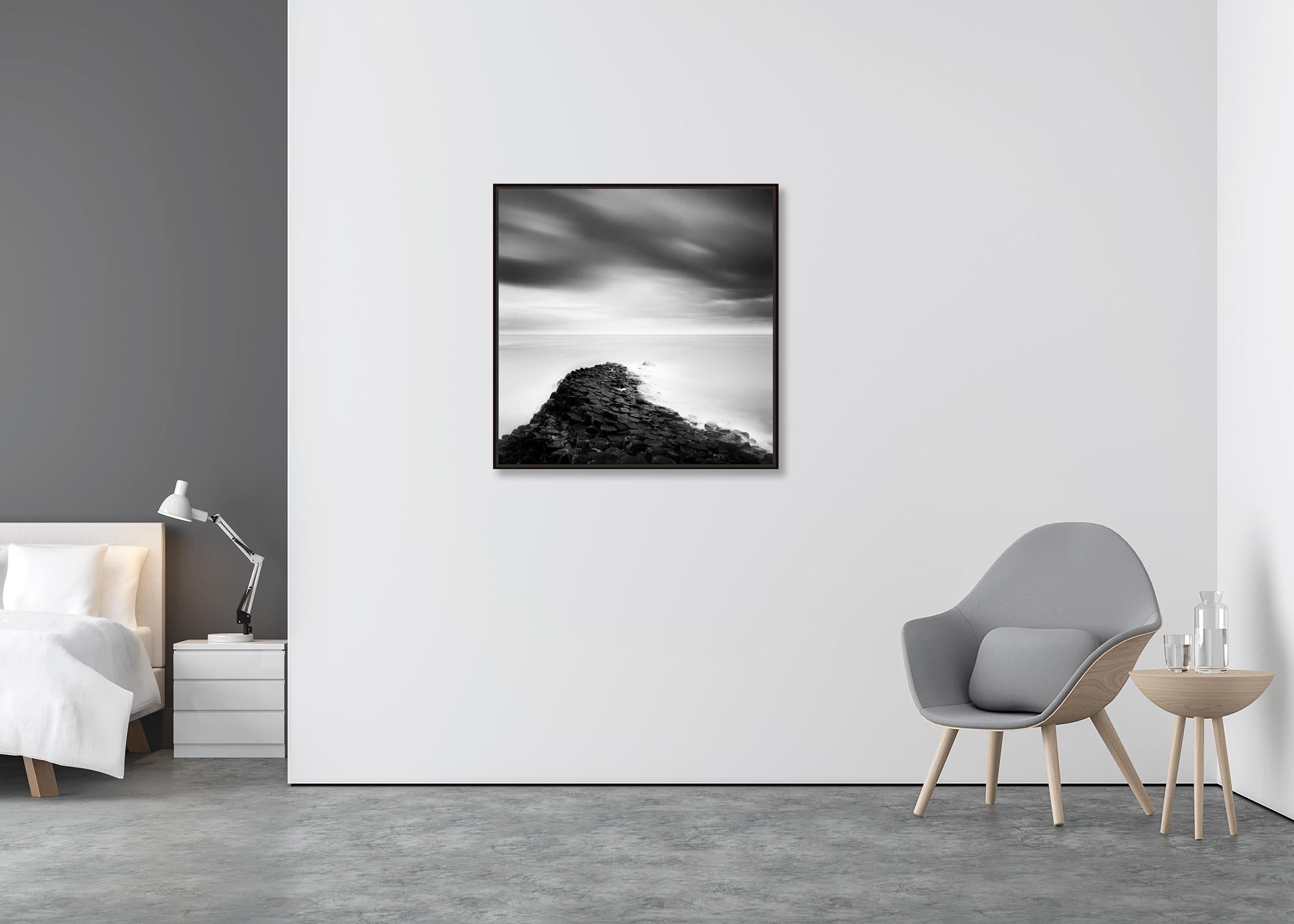 Giants Causeway, Coast, Ireland, black and white fine art landscape photography - Contemporary Photograph by Gerald Berghammer