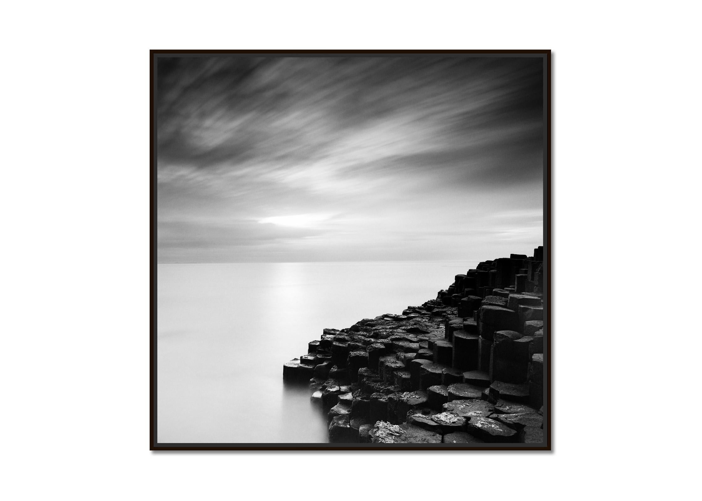 Giants Causeway, Irish coast, Ireland, black and white fine art landscape print - Photograph by Gerald Berghammer