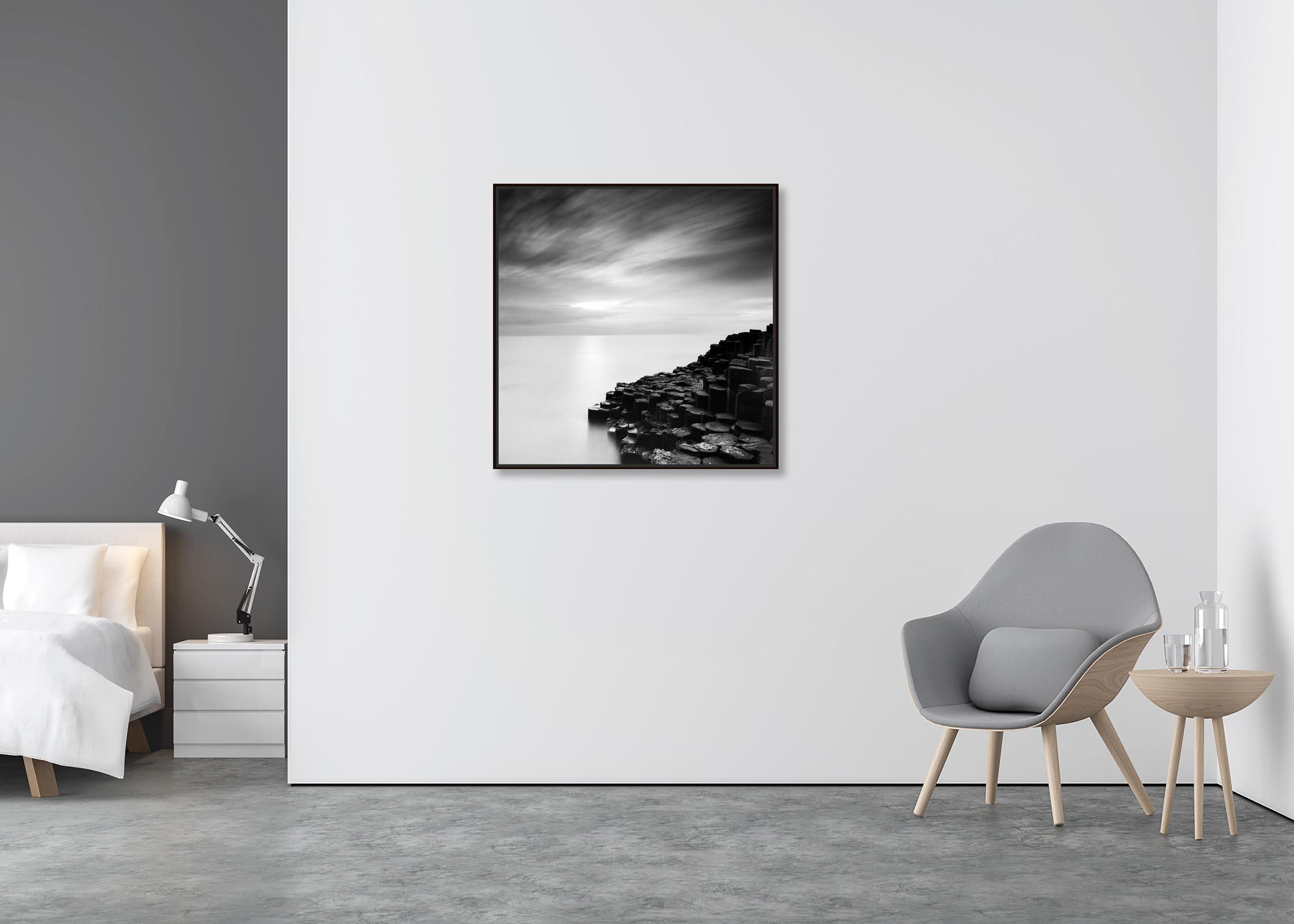 Giants Causeway, Irish coast, Ireland, black and white fine art landscape print - Contemporary Photograph by Gerald Berghammer