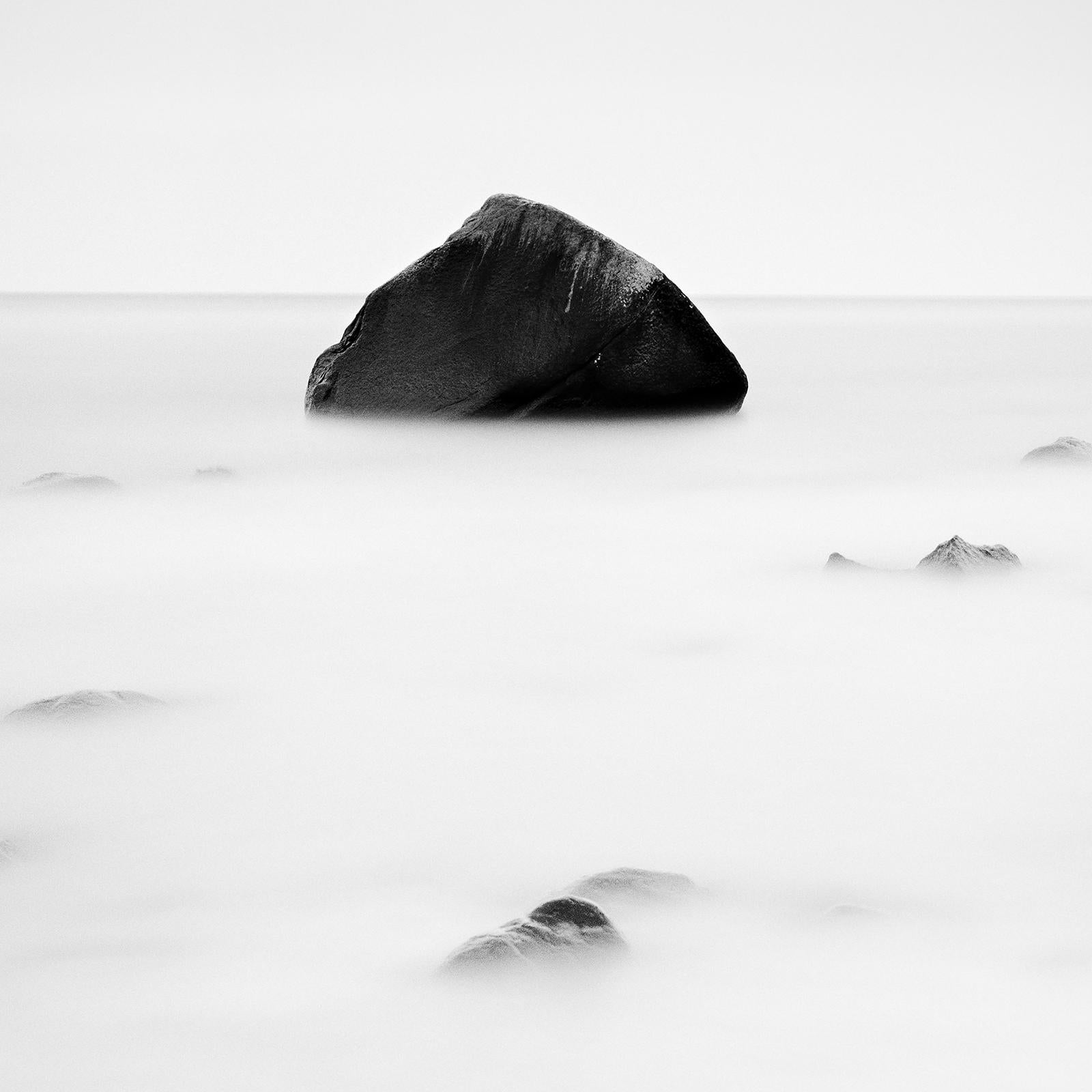 Glacial Erratic, Great Rocks, Germany, black and white, long exposure landscape  For Sale 3