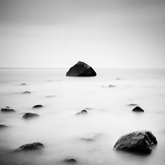 Glacial Erratic, Great Rocks, Germany, black and white, long exposure landscape 