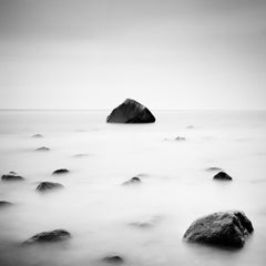Glacial Erratic, Great Rocks, Germany, black and white long exposure landscape 