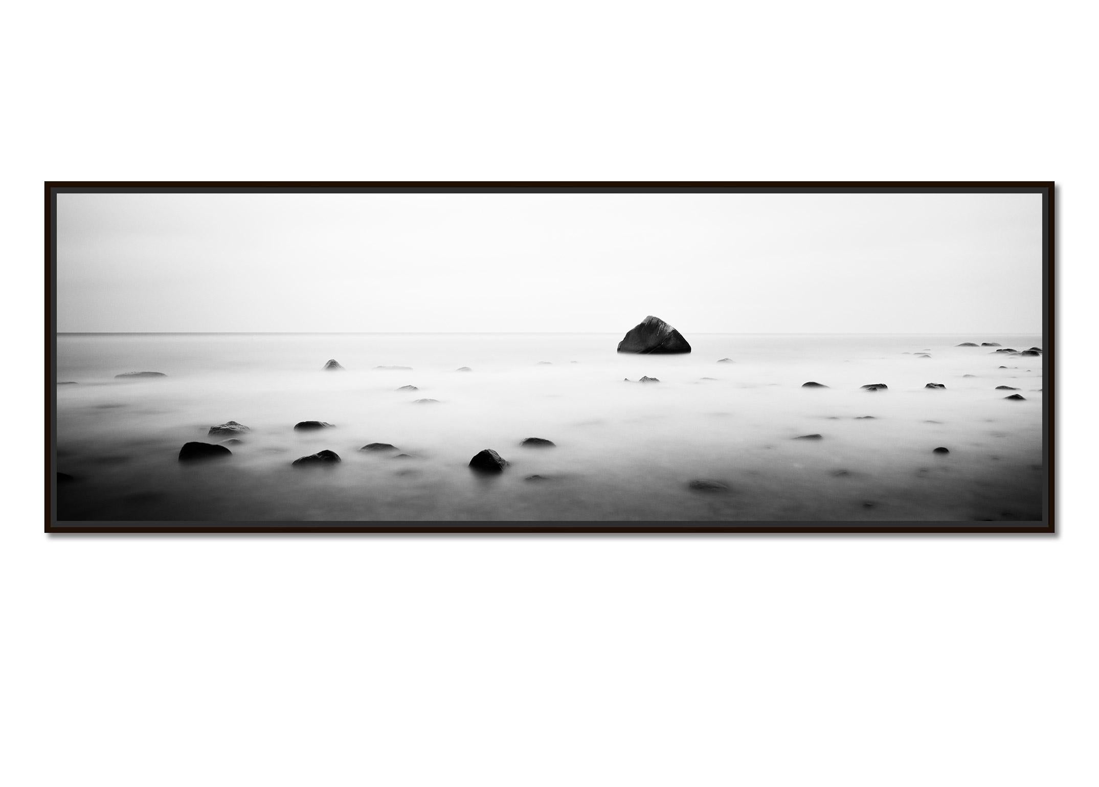 Glacial Erratic Schwanenstein Germany black white art waterscape photography - Photograph by Gerald Berghammer