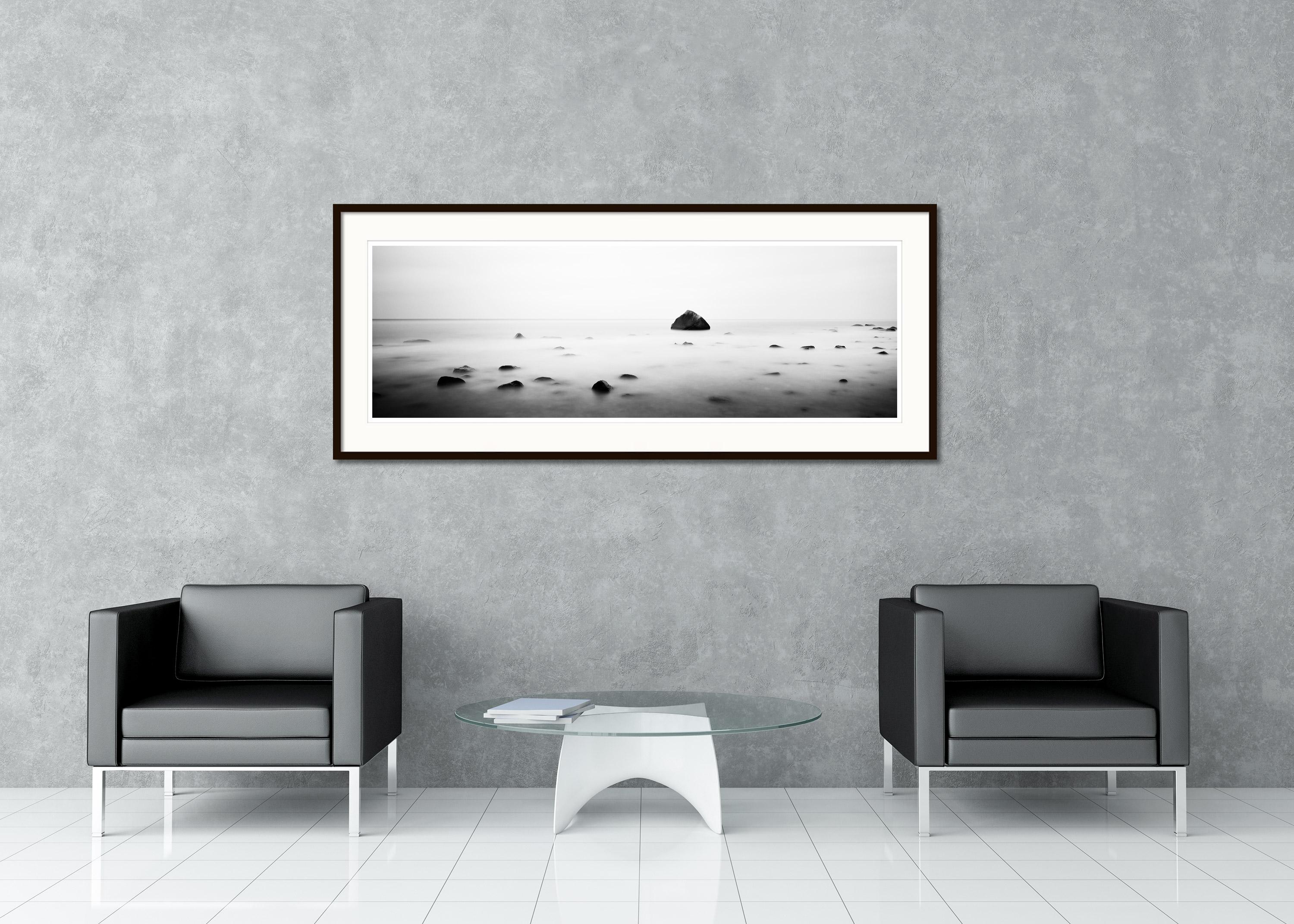 Glacial Erratic Schwanenstein Germany black white art waterscape photography For Sale 1