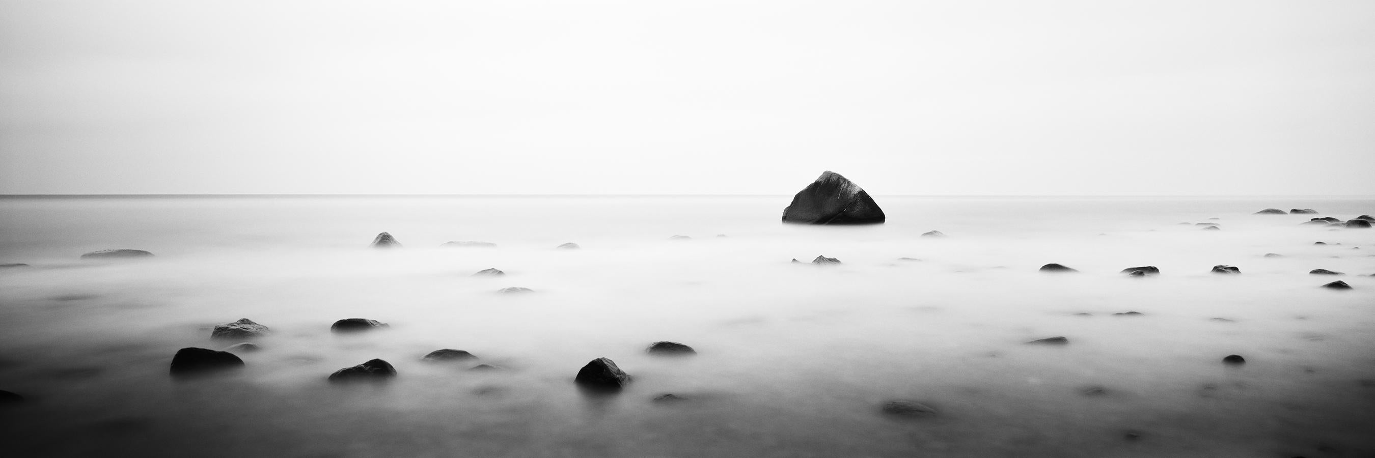 Gerald Berghammer Black and White Photograph - Glacial Erratic Schwanenstein Germany black white art waterscape photography