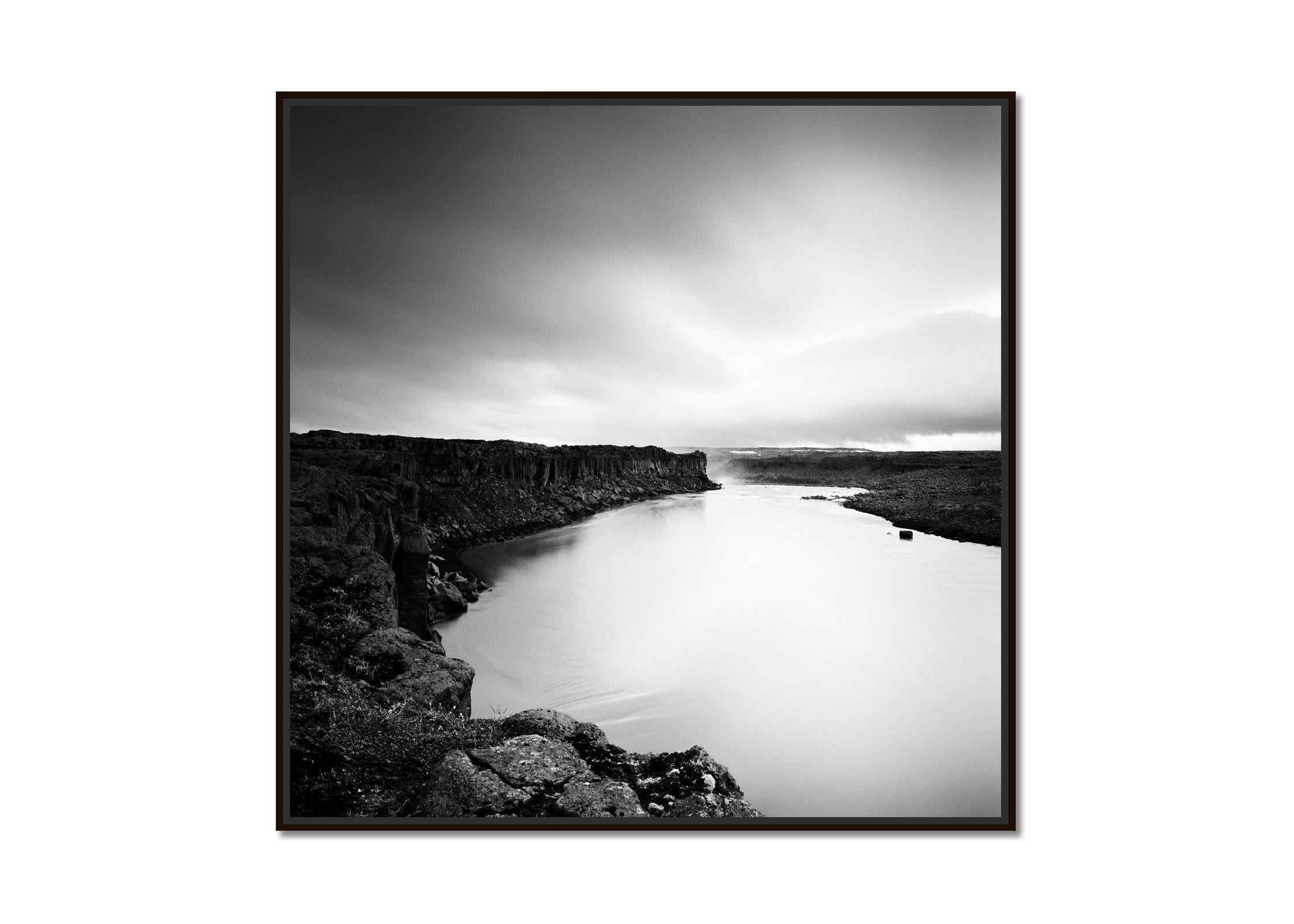Glacial Stream, Iceland, long exposure, black and white landscape photography - Photograph by Gerald Berghammer