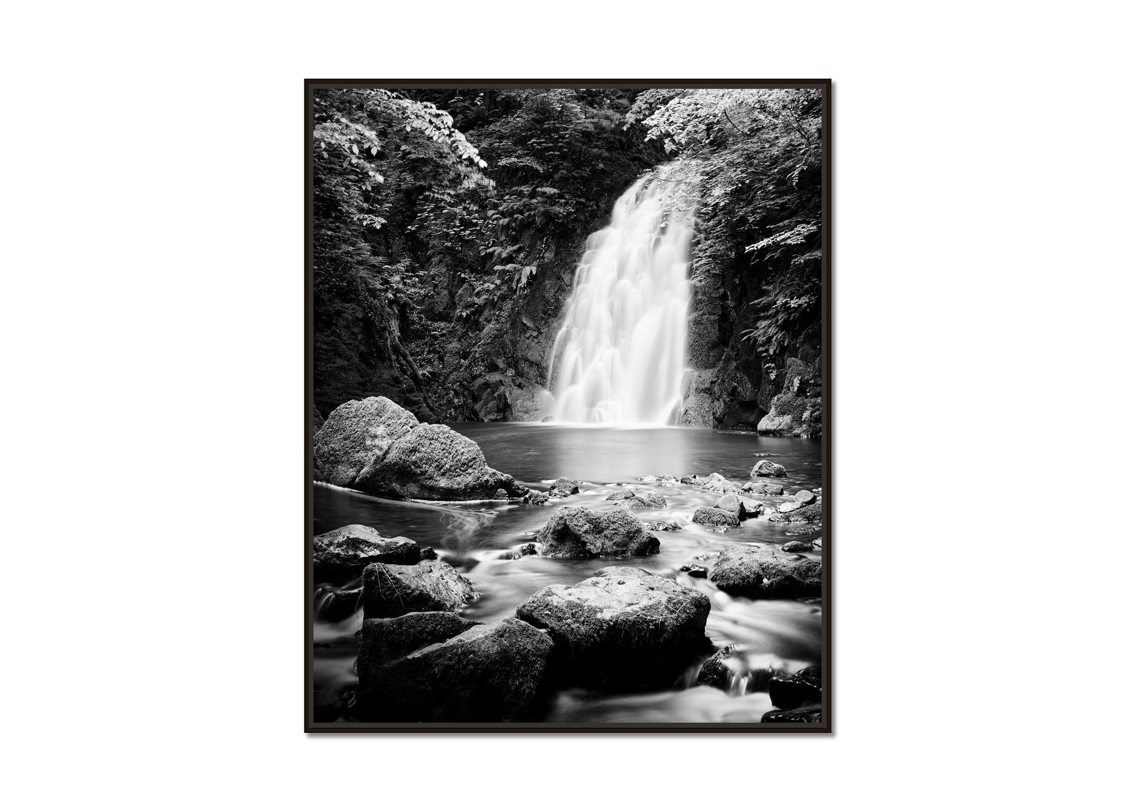 Glenoe Waterfall Ireland black and white waterscape landscape art photography - Photograph by Gerald Berghammer