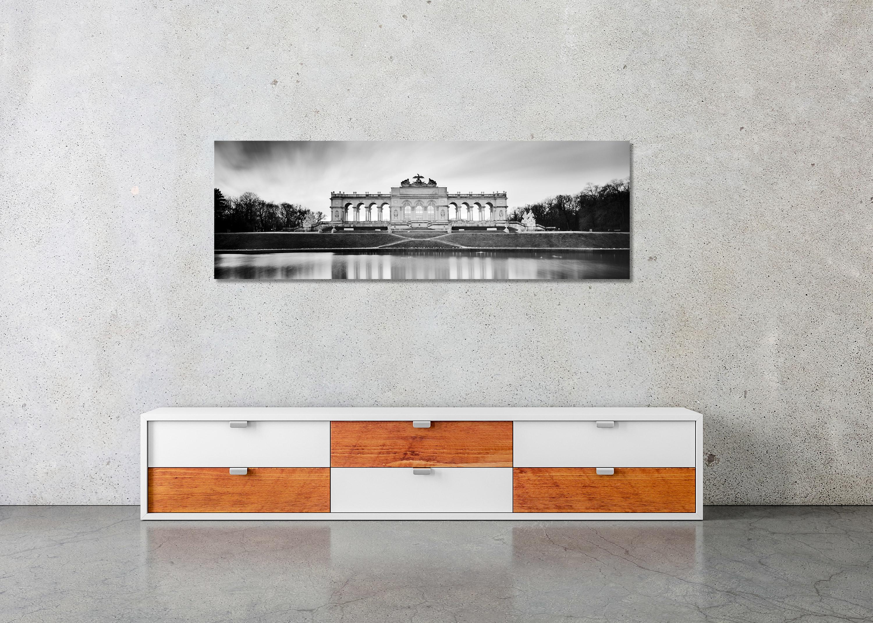 Gloriette Panorama, Schloss Schoenbrunn, Vienna, black and white art photography For Sale 2