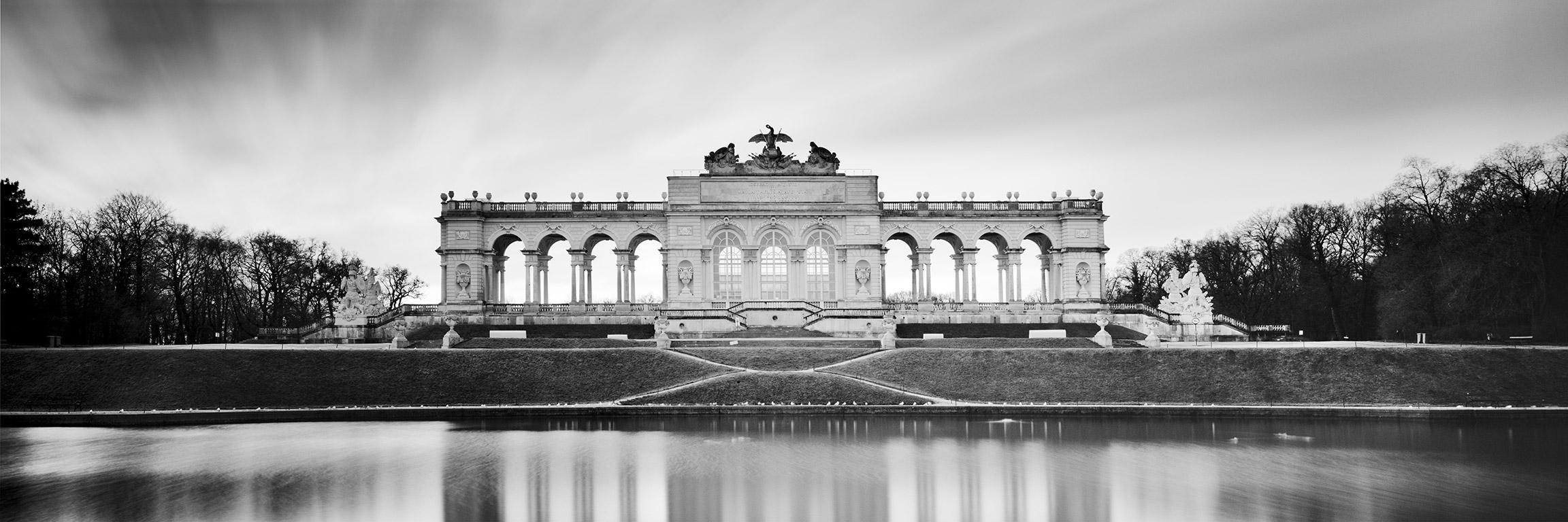 Gerald Berghammer Black and White Photograph - Gloriette Panorama, Schloss Schoenbrunn, Vienna, black and white art photography