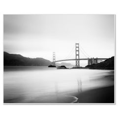 Golden Gate Bridge, Marshall Beach, photographie d'art de paysage en noir et blanc