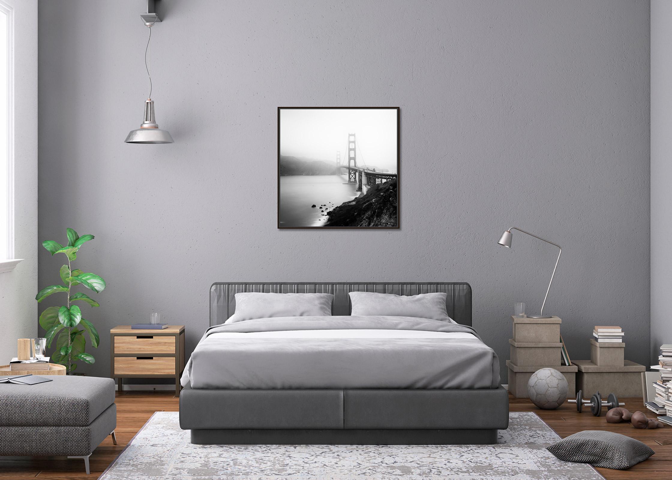 Golden Gate Bridge, San Francisco, Architecture, black and white art photography For Sale 2