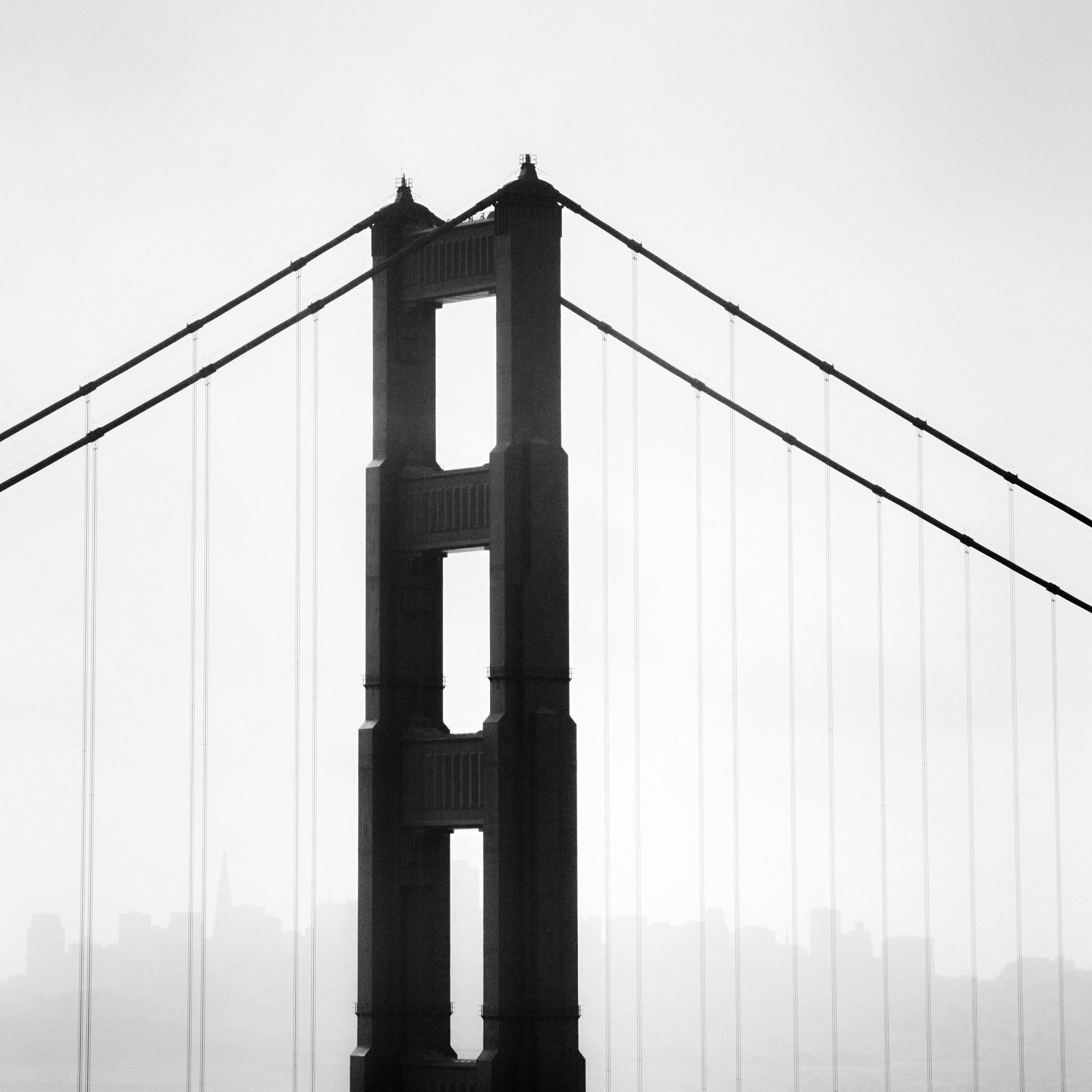 Puente Golden Gate, San Francisco, EE.UU., paisaje minimalista en blanco y negro