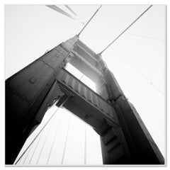 Golden Gate Bridge, Tower, San Francisco, monochrome cityscape, limited edition