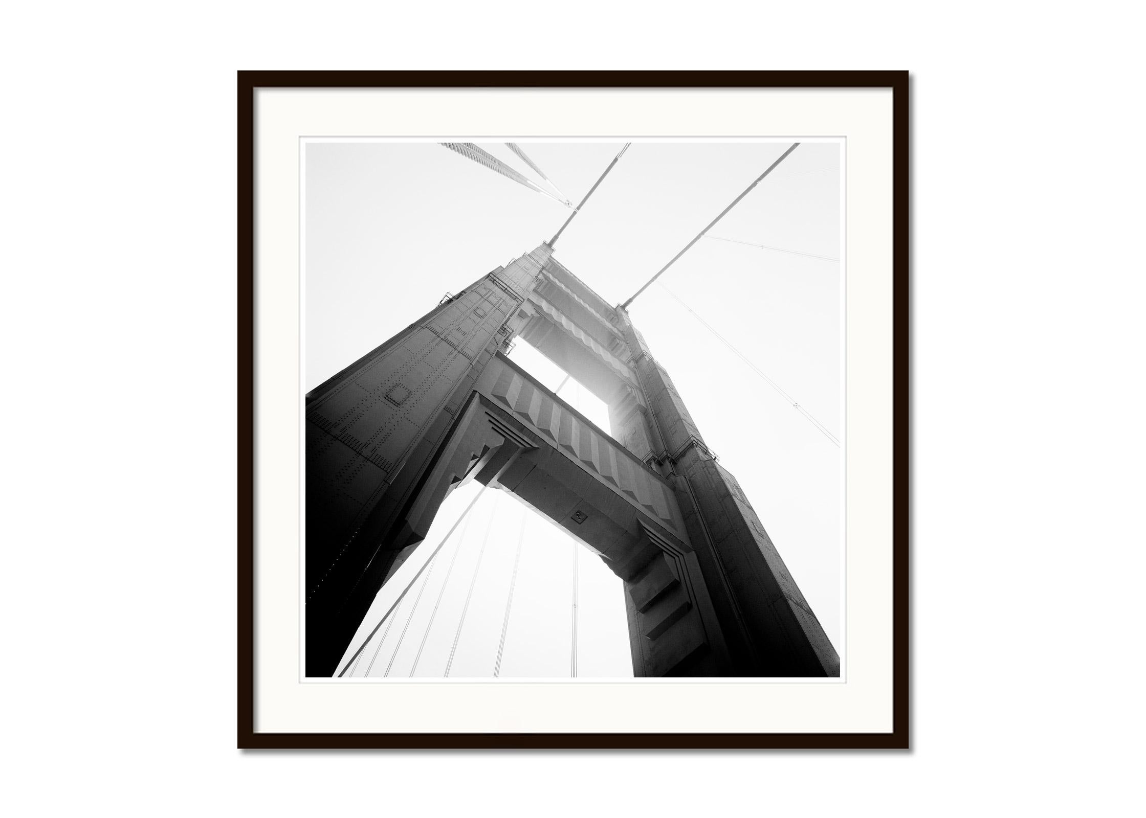 Golden Gate Bridge, Tower, San Francisco, USA, black and white art photography - Gray Black and White Photograph by Gerald Berghammer