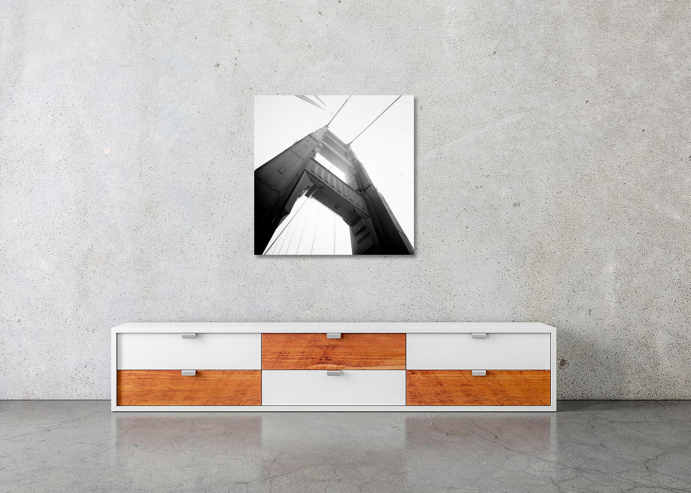 Golden Gate Bridge, Tower, San Francisco, monochrome cityscape, limited edition For Sale 2