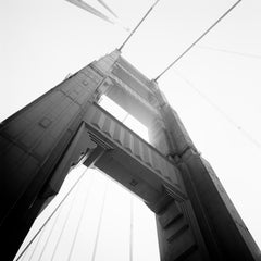 Golden Gate Bridge Tower San Francisco USA black white cityscape art photography
