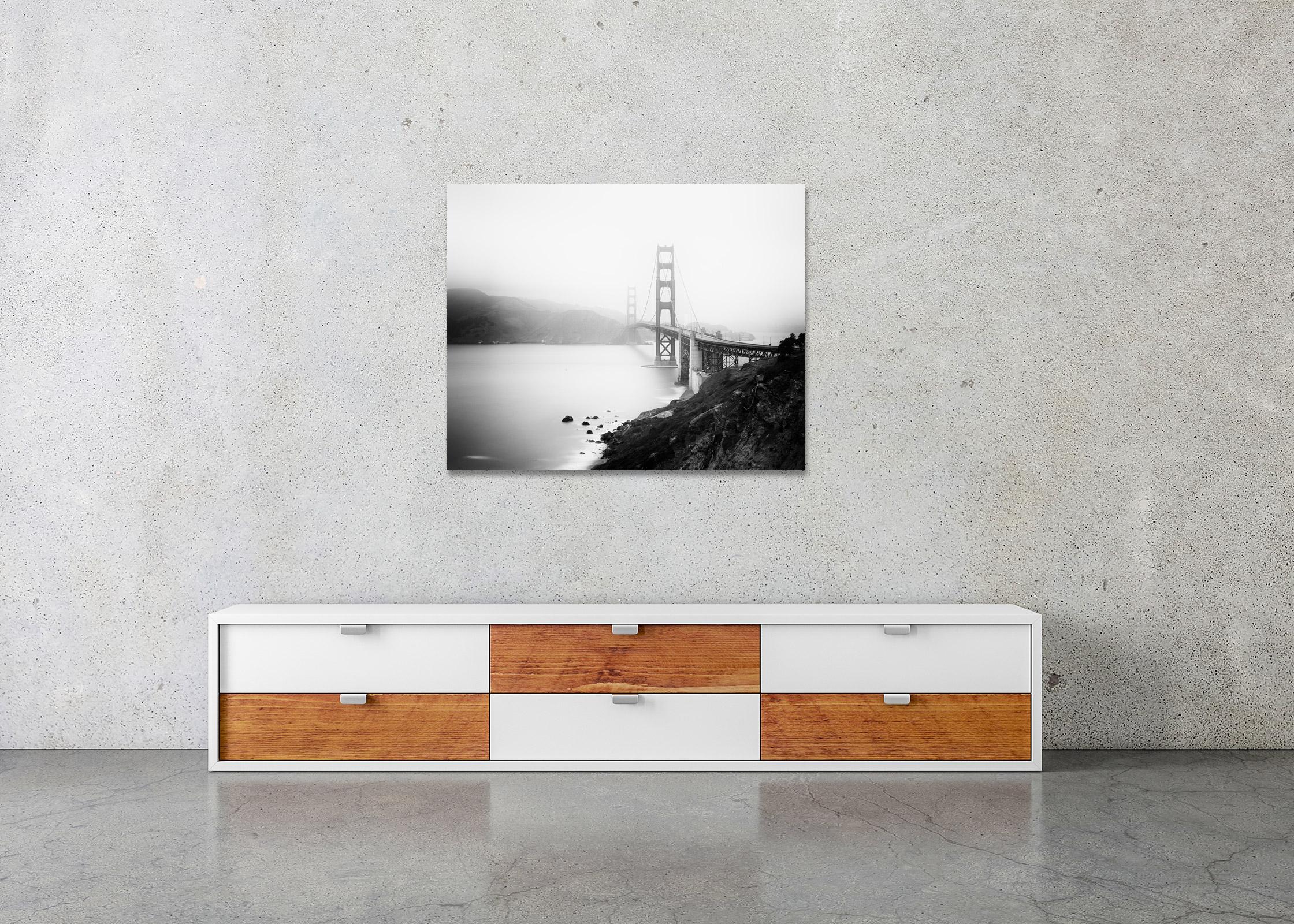 Golden Gate Overlook, San Francisco, USA, Schwarz-Weiß-Landschaftsfotografie im Angebot 2