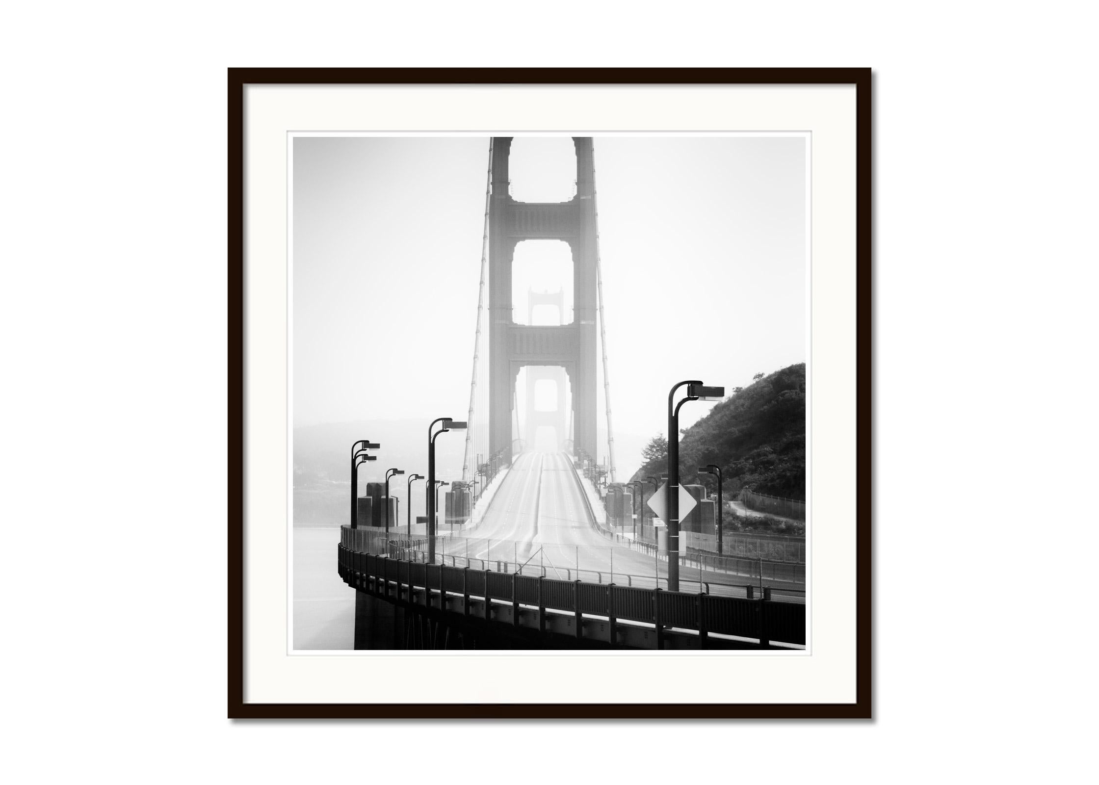 Golden Gate, San Francisco, black and white long exposure, cityscape photography - Gray Landscape Photograph by Gerald Berghammer