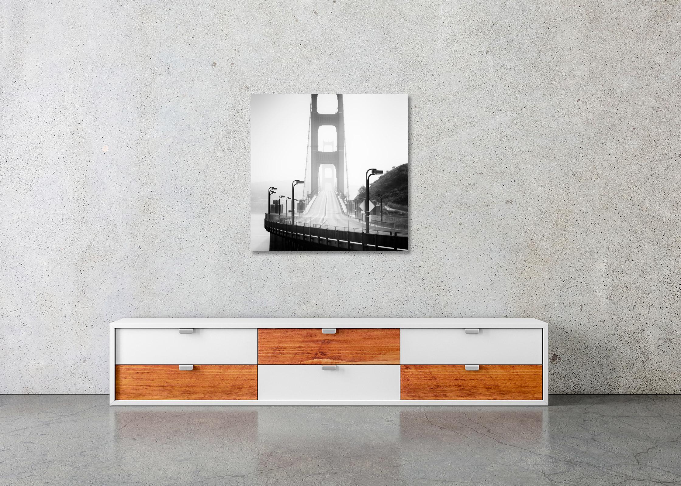 Golden Gate, San Francisco, black and white long exposure, cityscape photography For Sale 2