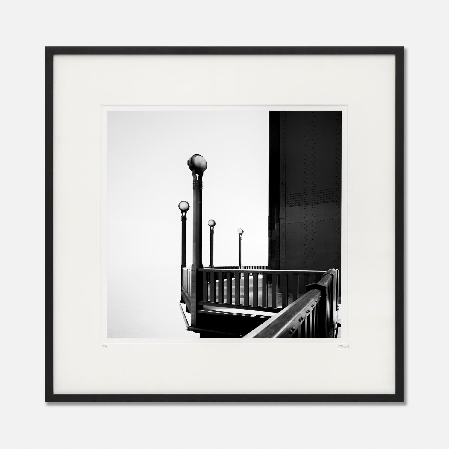 Golden Gate, San Francisco, USA, black and white fine art cityscape, wood frame