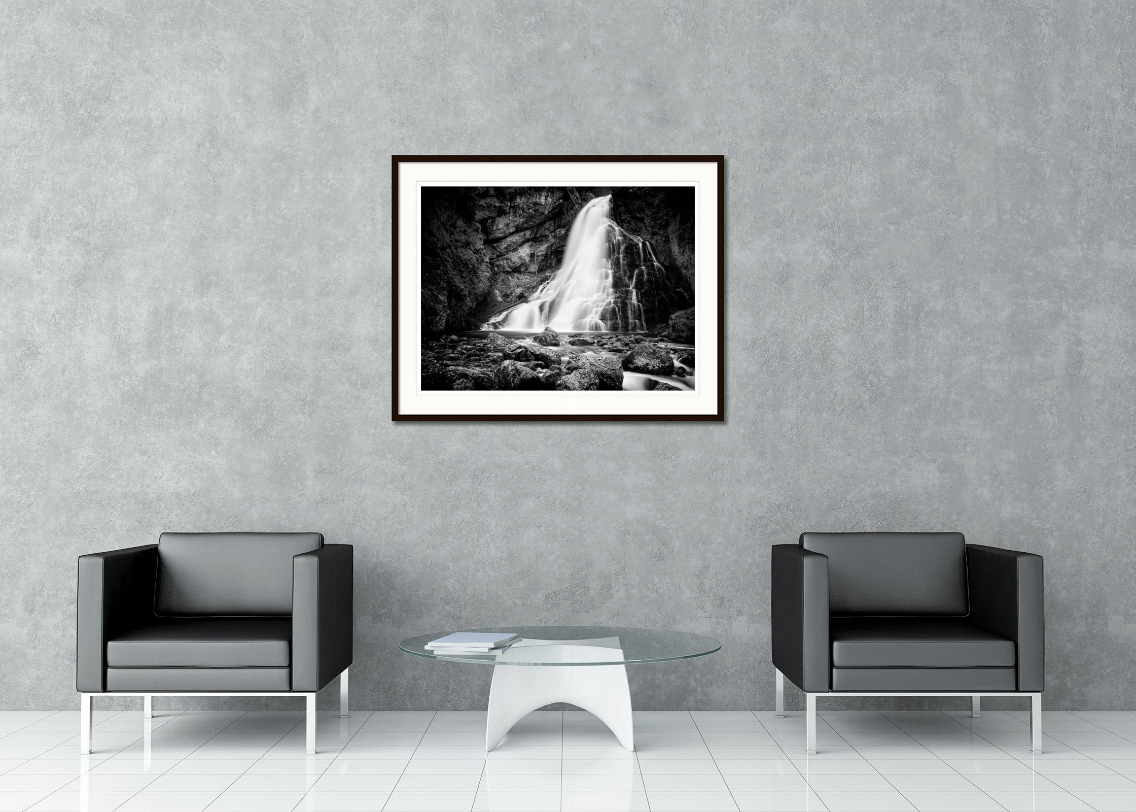Black and white fine art long exposure waterscape - landscape photography. Archival pigment ink print as part of a limited edition of 8. All Gerald Berghammer prints are made to order in limited editions on Hahnemuehle Photo Rag Baryta. Each print