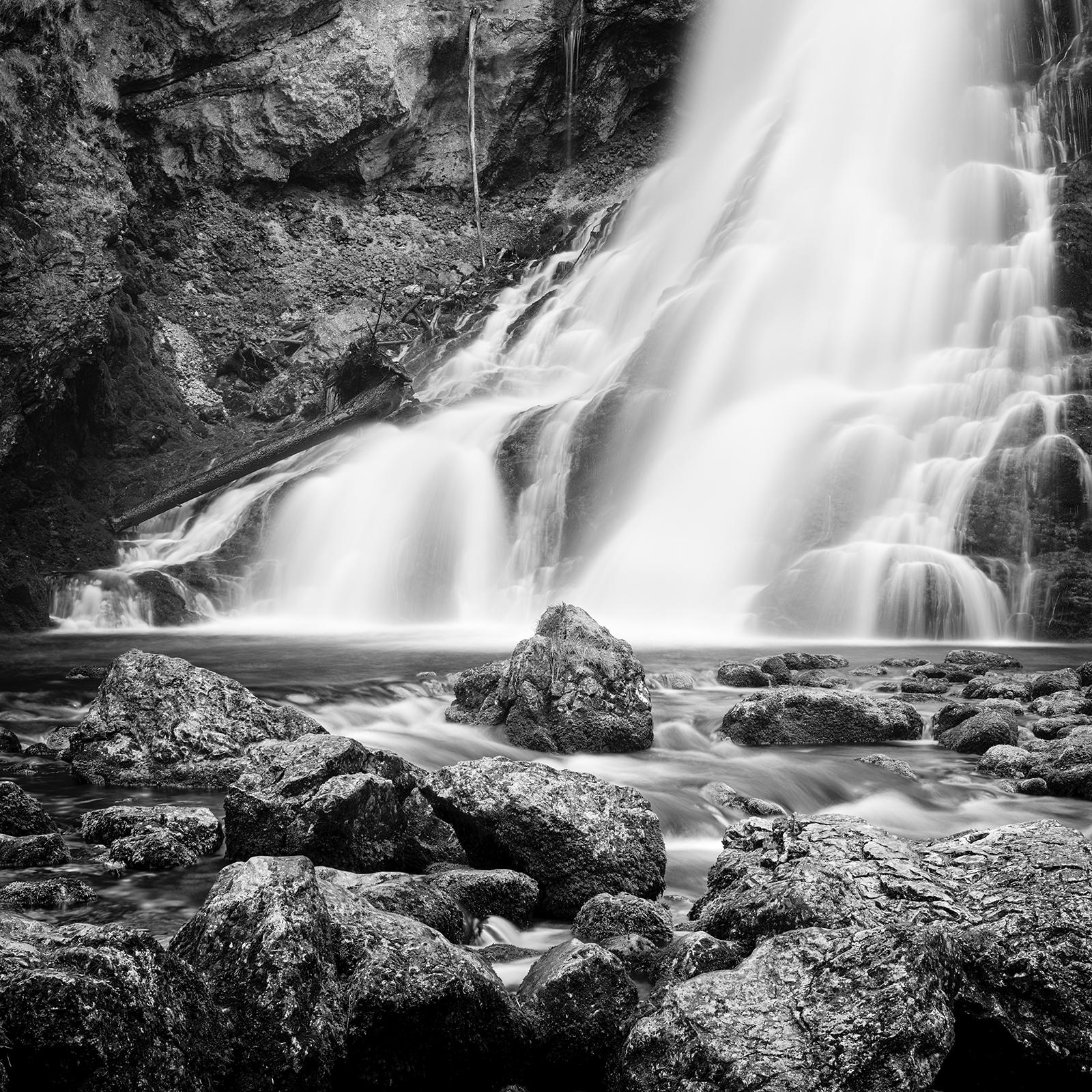 Golling Falls, mountain waterfall, black and white landscape fineart photography For Sale 3