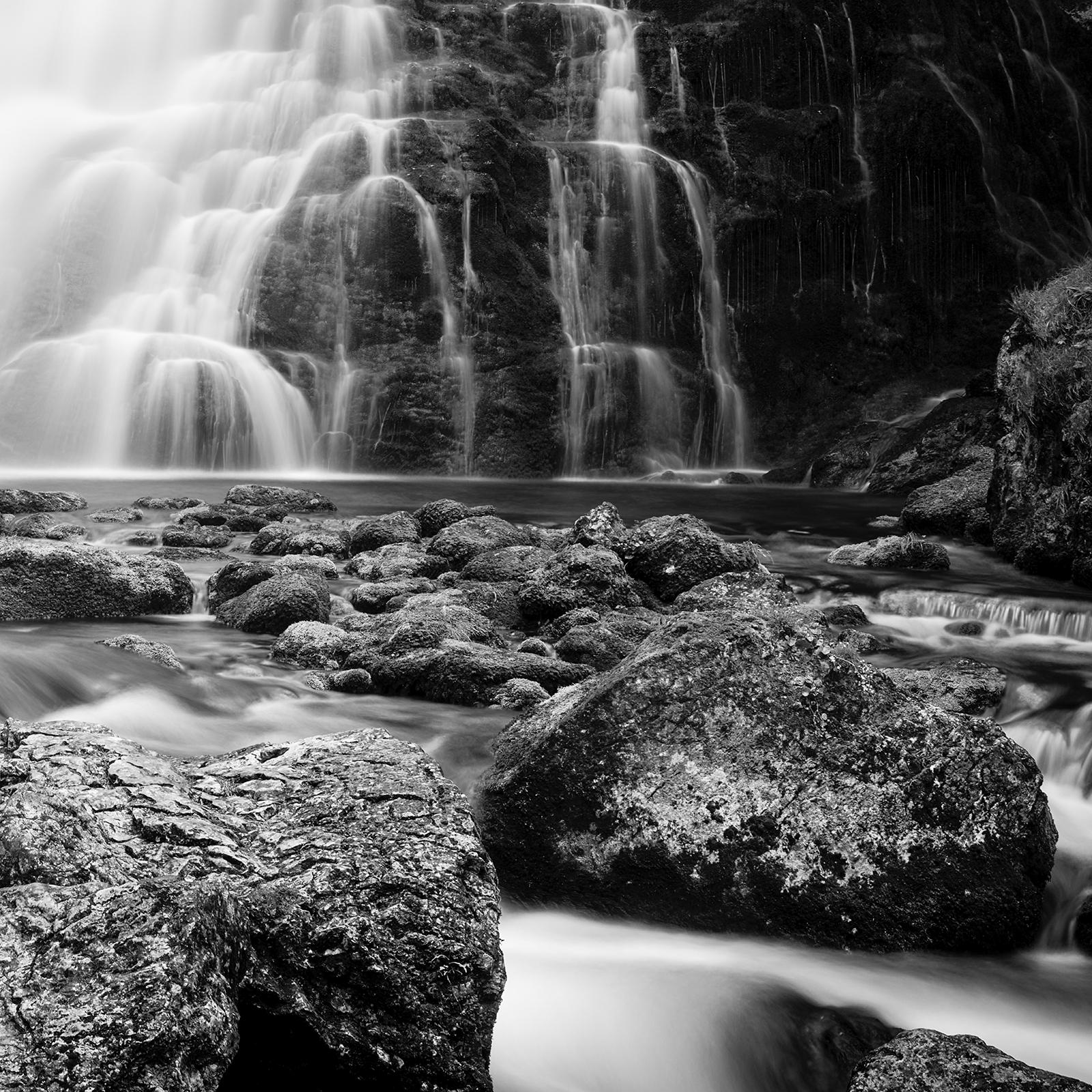 Golling Falls, mountain waterfall, black and white landscape fineart photography For Sale 4