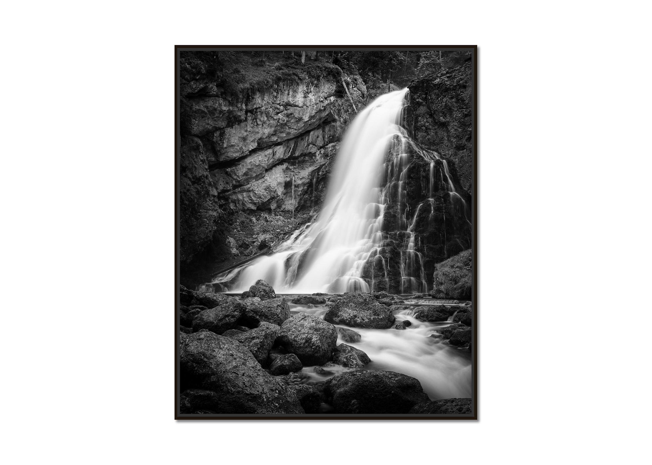Golling Falls, Waterfall, Austria, black & white waterscape fine art photography - Photograph by Gerald Berghammer