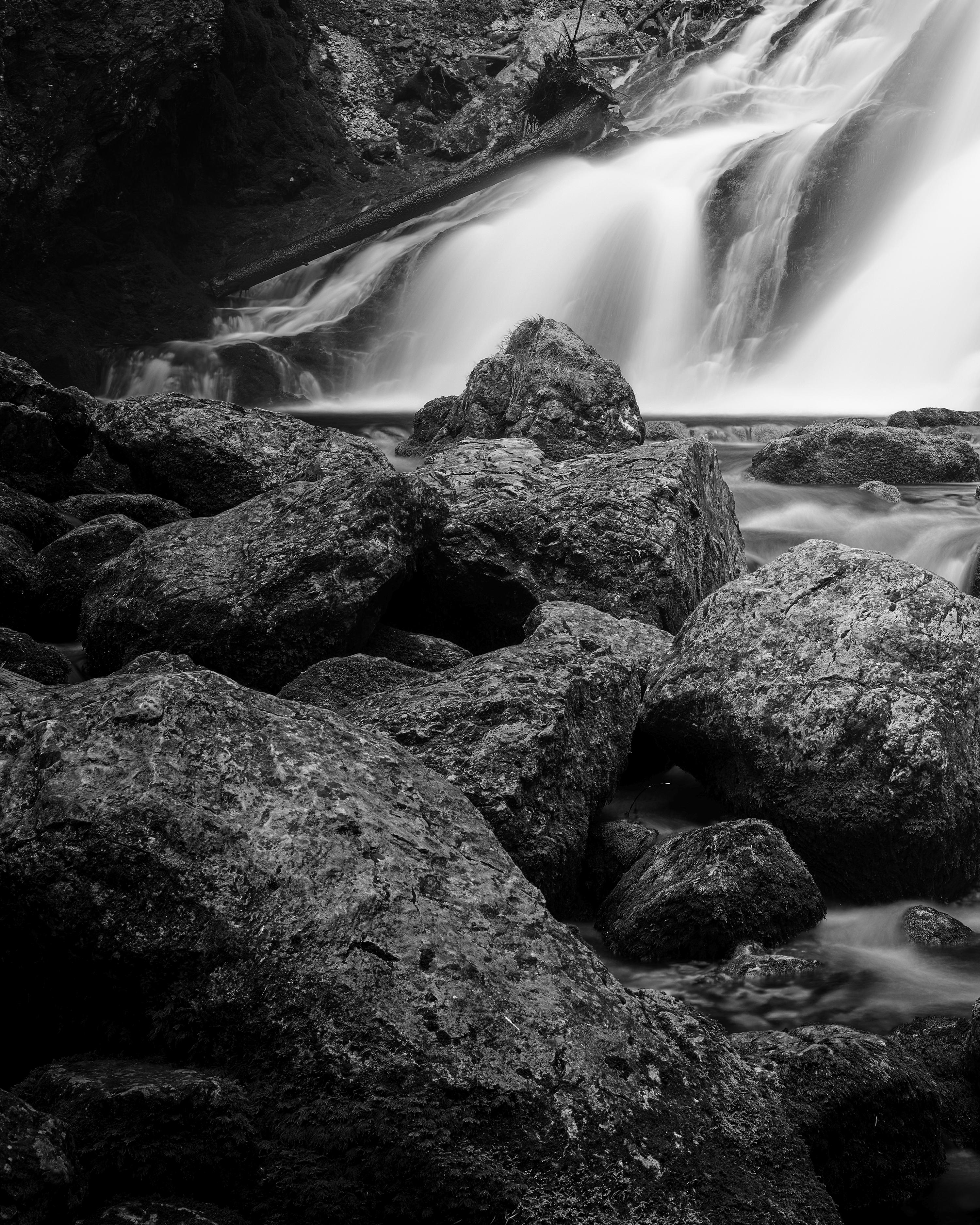 Golling Falls, Waterfall, Austria, black & white waterscape fine art photography For Sale 4