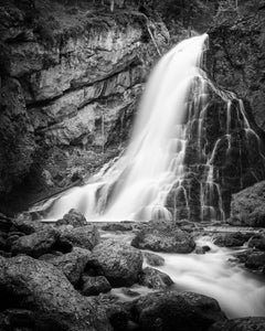Golling Falls, Waterfall, Austria, black and white art photography, landscape