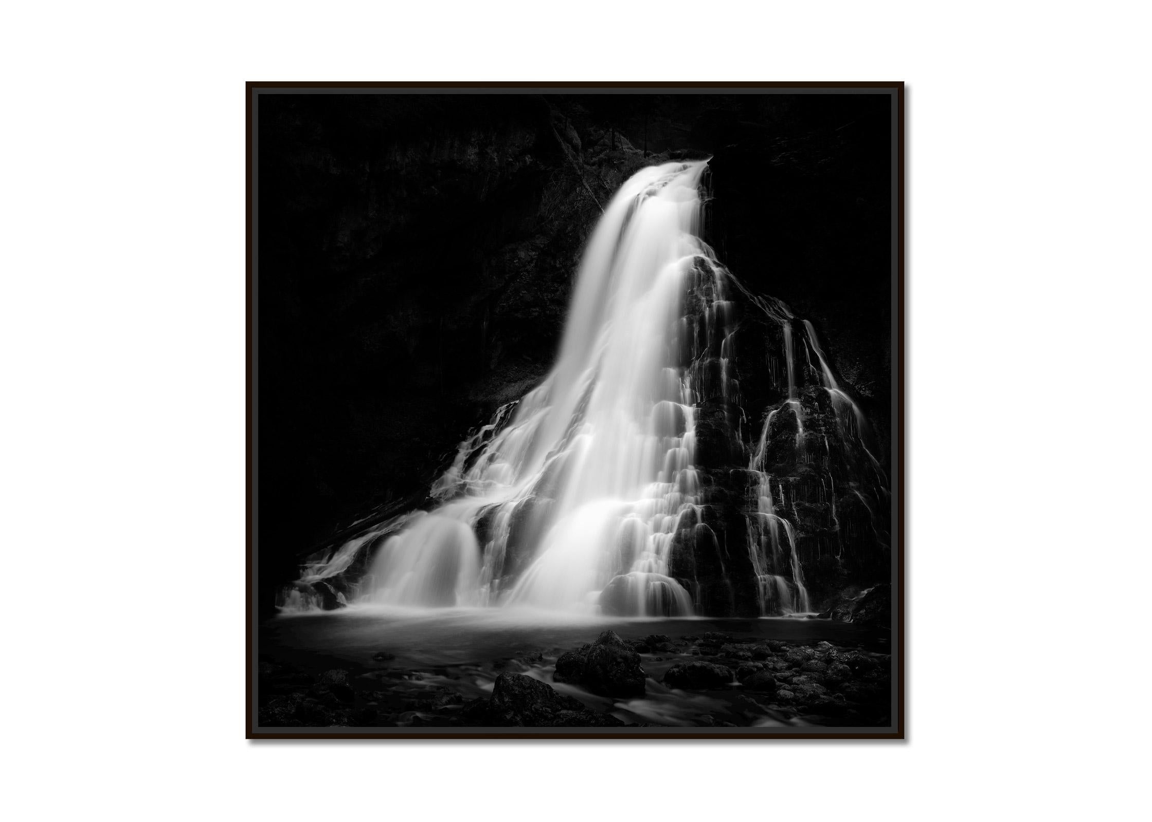 Golling Falls, waterfall, Austria, black and white photography, art landscape - Photograph by Gerald Berghammer