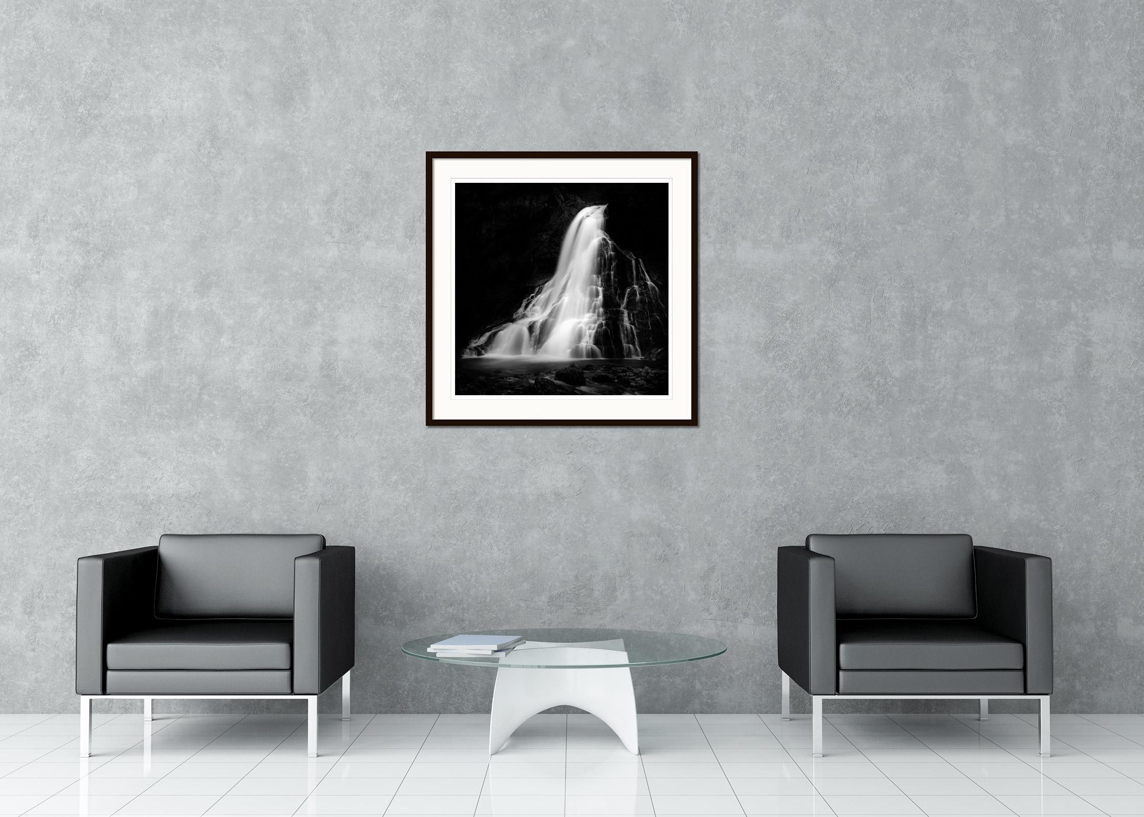 Golling Falls, waterfall, black and white art photography, waterscape, landscape For Sale 1