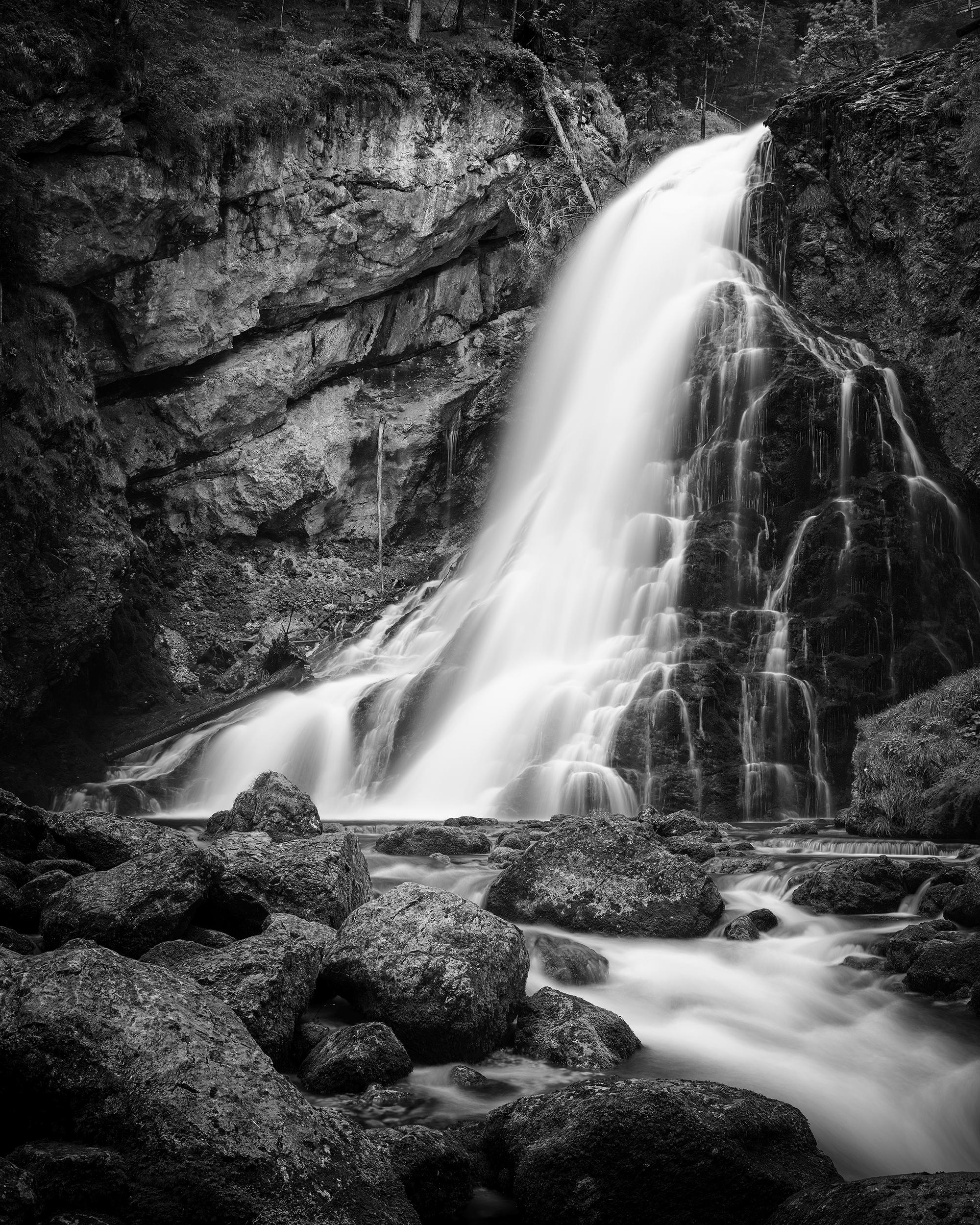Cascata di Golling, stampa fotografica artistica monocromatica in edizione limitata