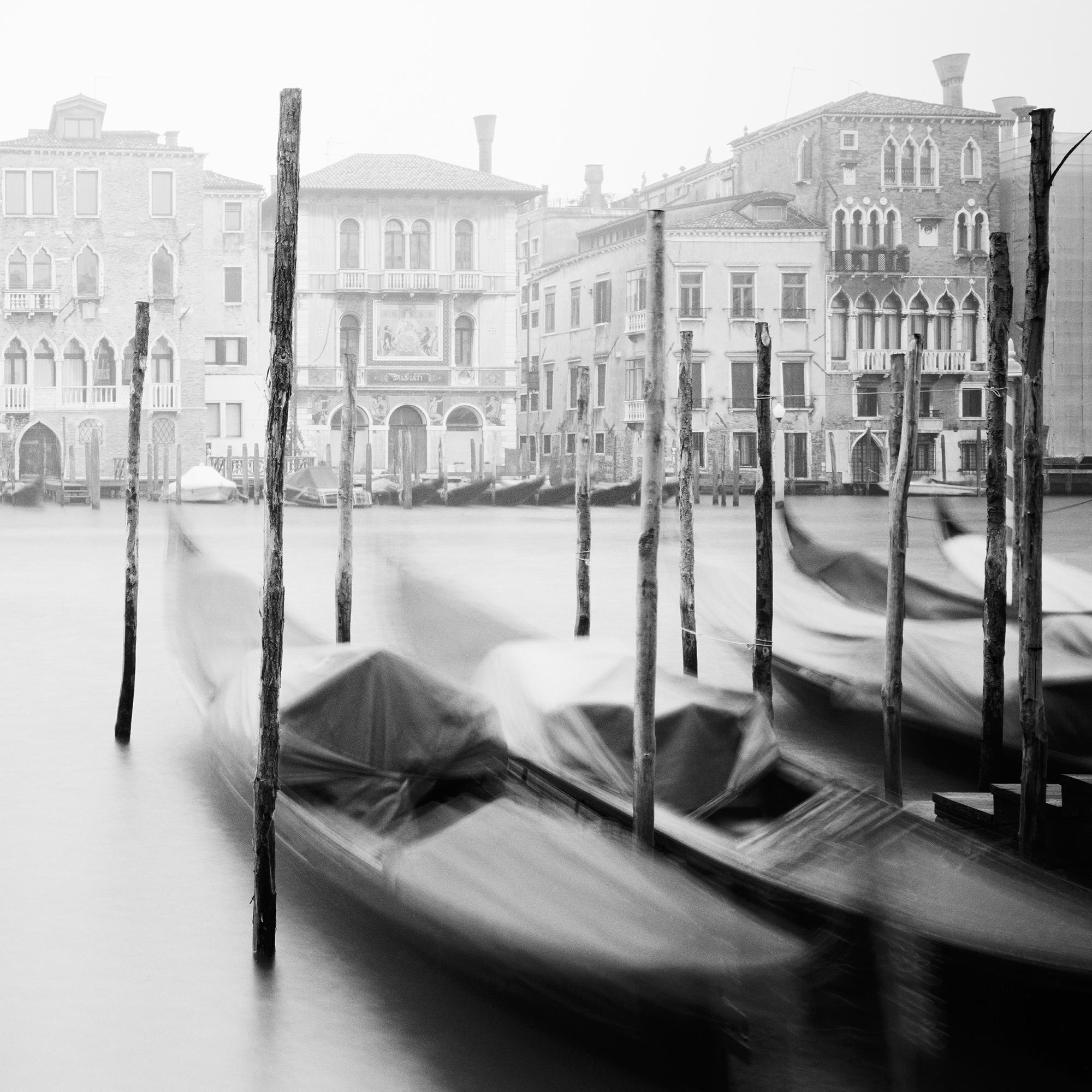 Gondola, Canal Grande, Venice, black and white fine art cityscape photography For Sale 6